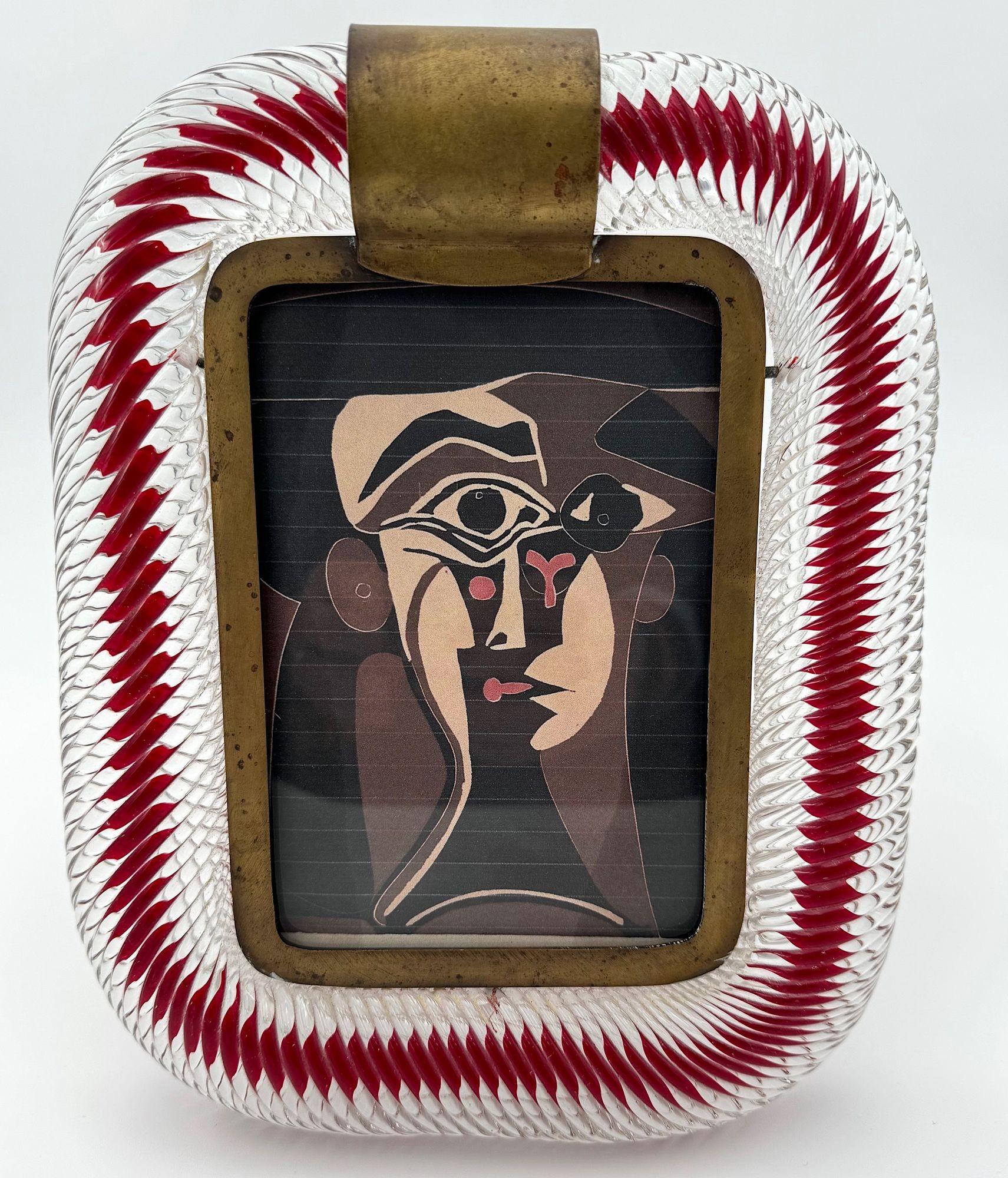 Ein originaler Murano-Glasbilderrahmen aus den 1940er Jahren, der Venini zugeschrieben wird im Angebot 8
