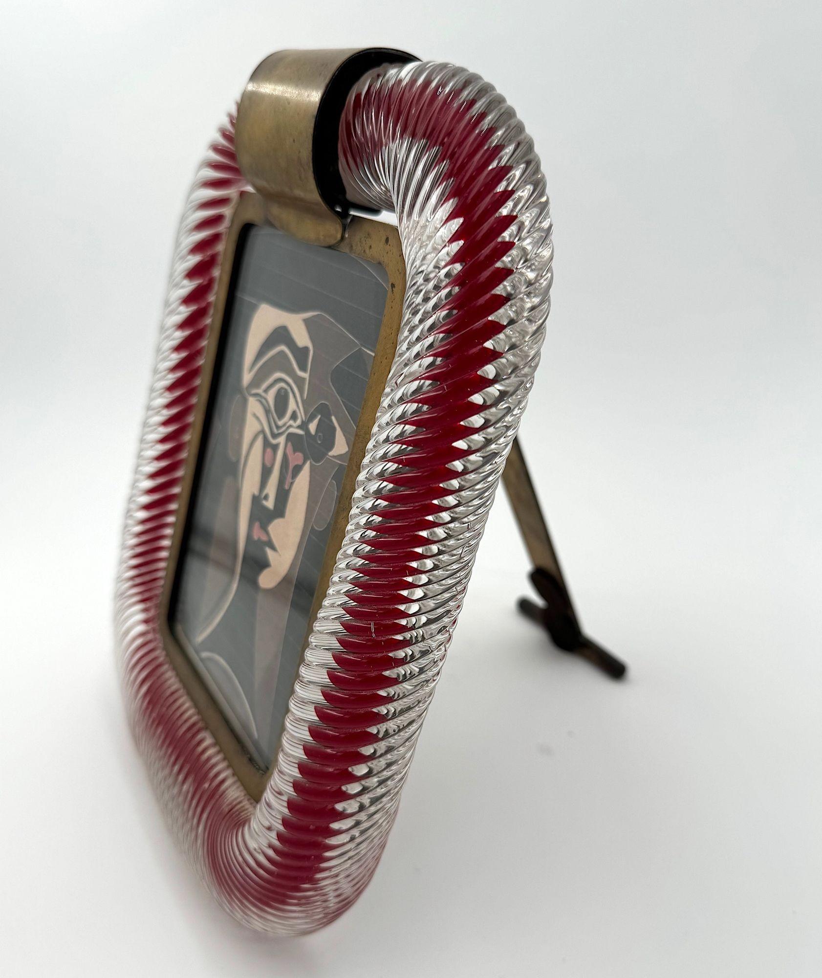 Ein originaler Murano-Glasbilderrahmen aus den 1940er Jahren, der Venini zugeschrieben wird (Italienisch) im Angebot