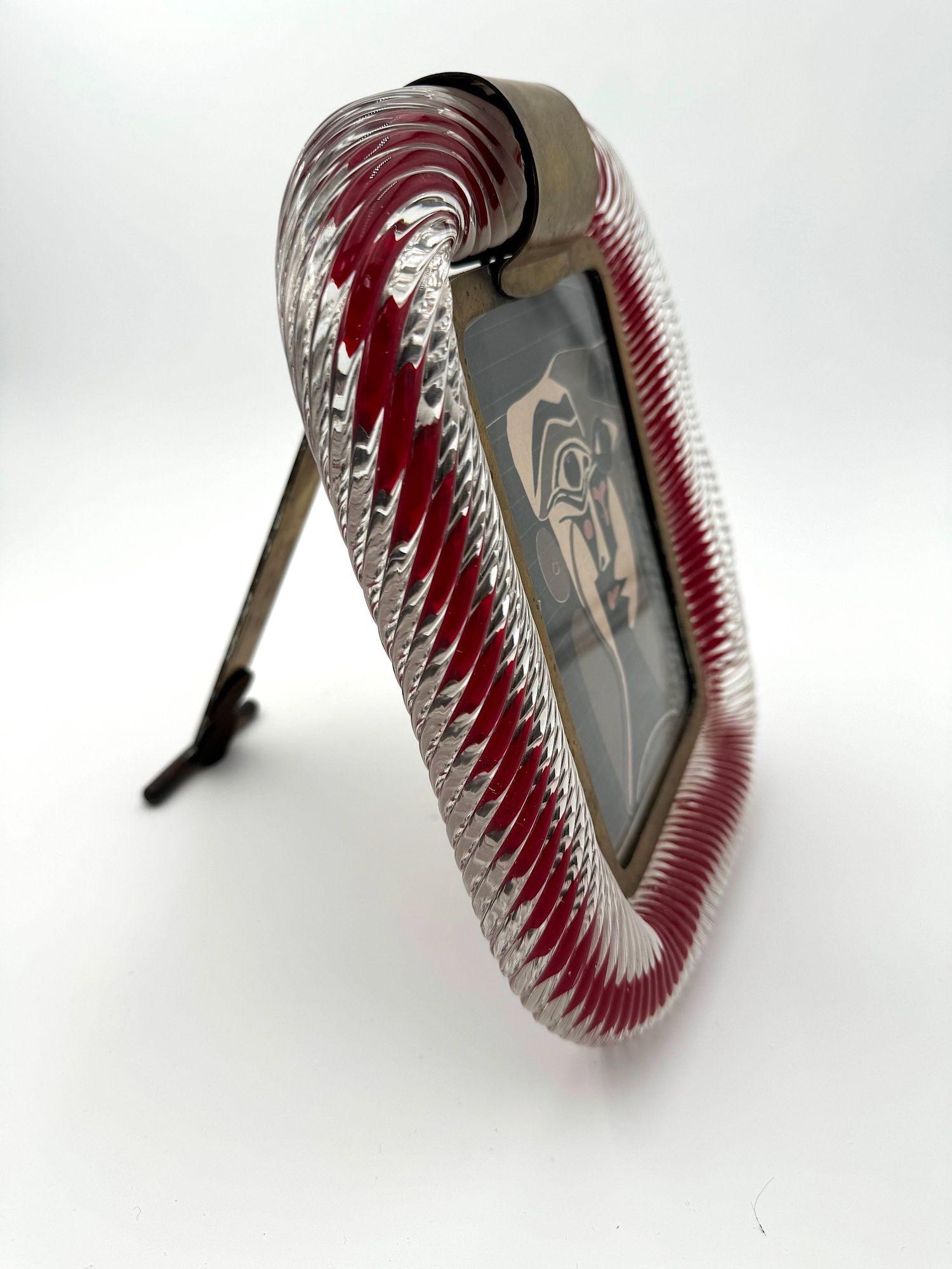 Ein originaler Murano-Glasbilderrahmen aus den 1940er Jahren, der Venini zugeschrieben wird im Angebot 2