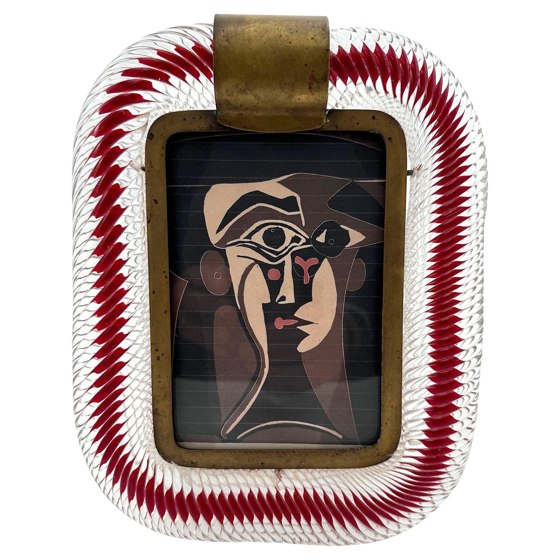 Ein originaler Murano-Glasbilderrahmen aus den 1940er Jahren, der Venini zugeschrieben wird