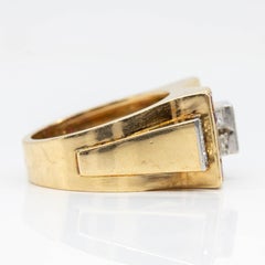 Original 1940s Retro European Cut Diamond and Rubies Dress Ring