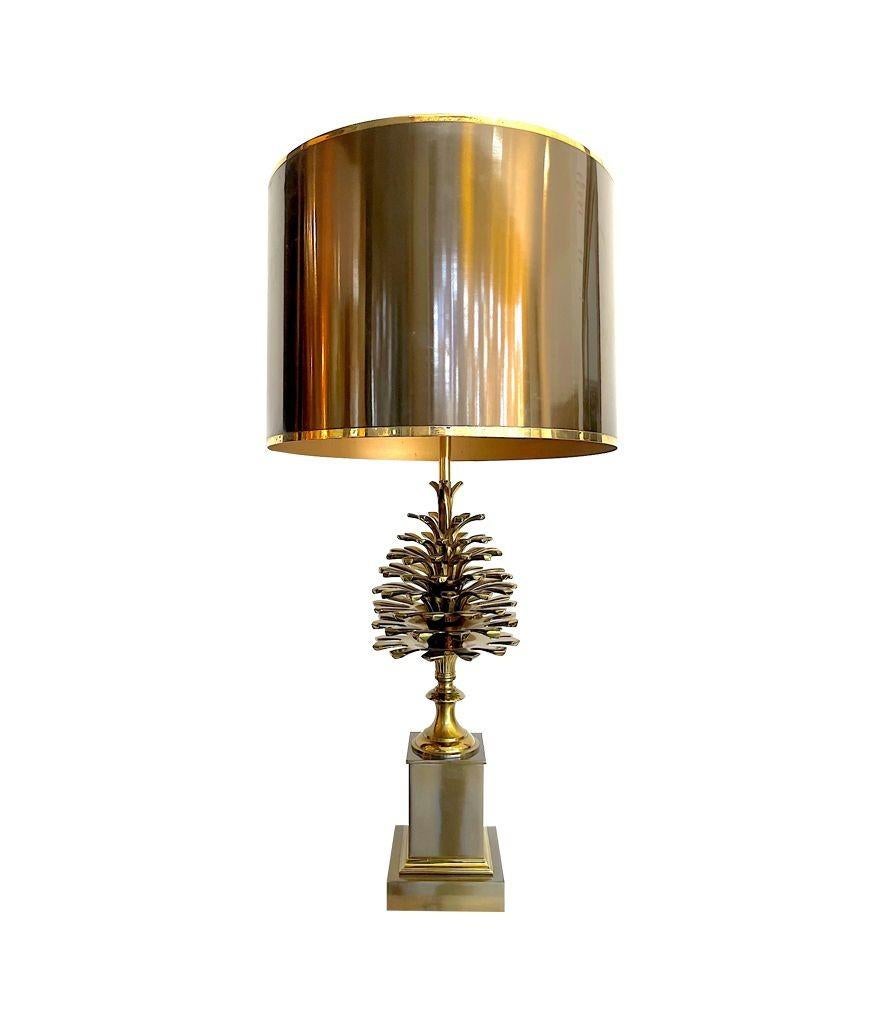 Original 1960s, Maison, Charles Bronze and Brass Pinecone Lamp by Jean Charles 7