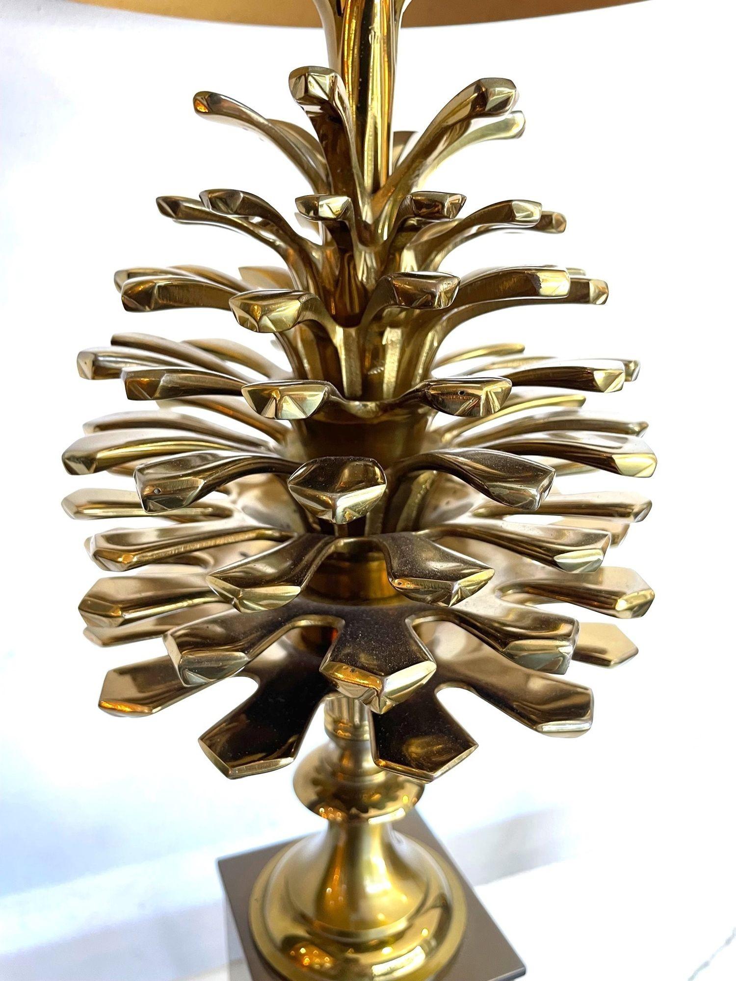 French Original 1960s, Maison, Charles Bronze and Brass Pinecone Lamp by Jean Charles