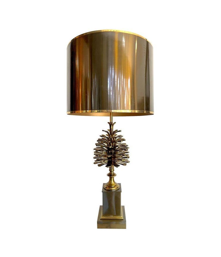 Original 1960s, Maison, Charles Bronze and Brass Pinecone Lamp by Jean Charles In Good Condition For Sale In London, GB