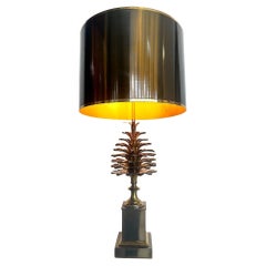 Original 1960s, Maison, Charles Bronze and Brass Pinecone Lamp by Jean Charles