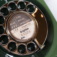 Original 1963 GPO Model 706 Telephone in Green, Original Nylon Carrying Strap
