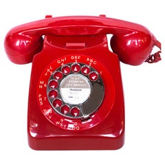 Original 1967 GPO Model 706 Telephone in Red, Original Nylon Carrying Strap