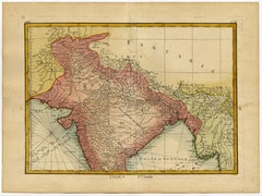 Original and Colourful Map of Northern India with Surrounding Regions, 1783