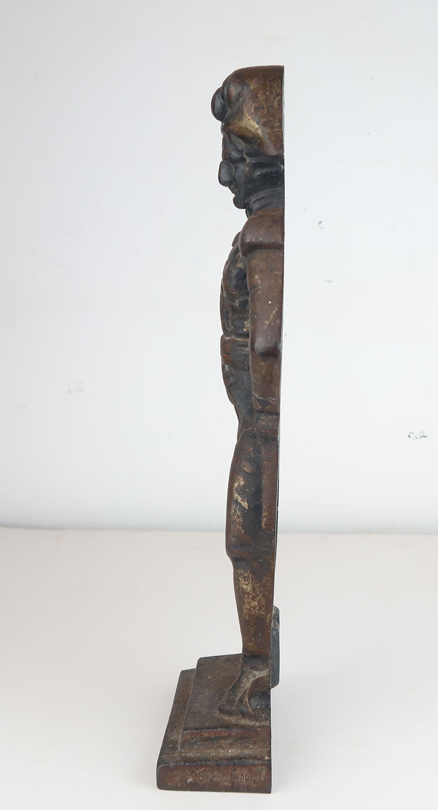 Folk Art Original Antique Cast Iron Flat Back Figure of Admiral Nelson