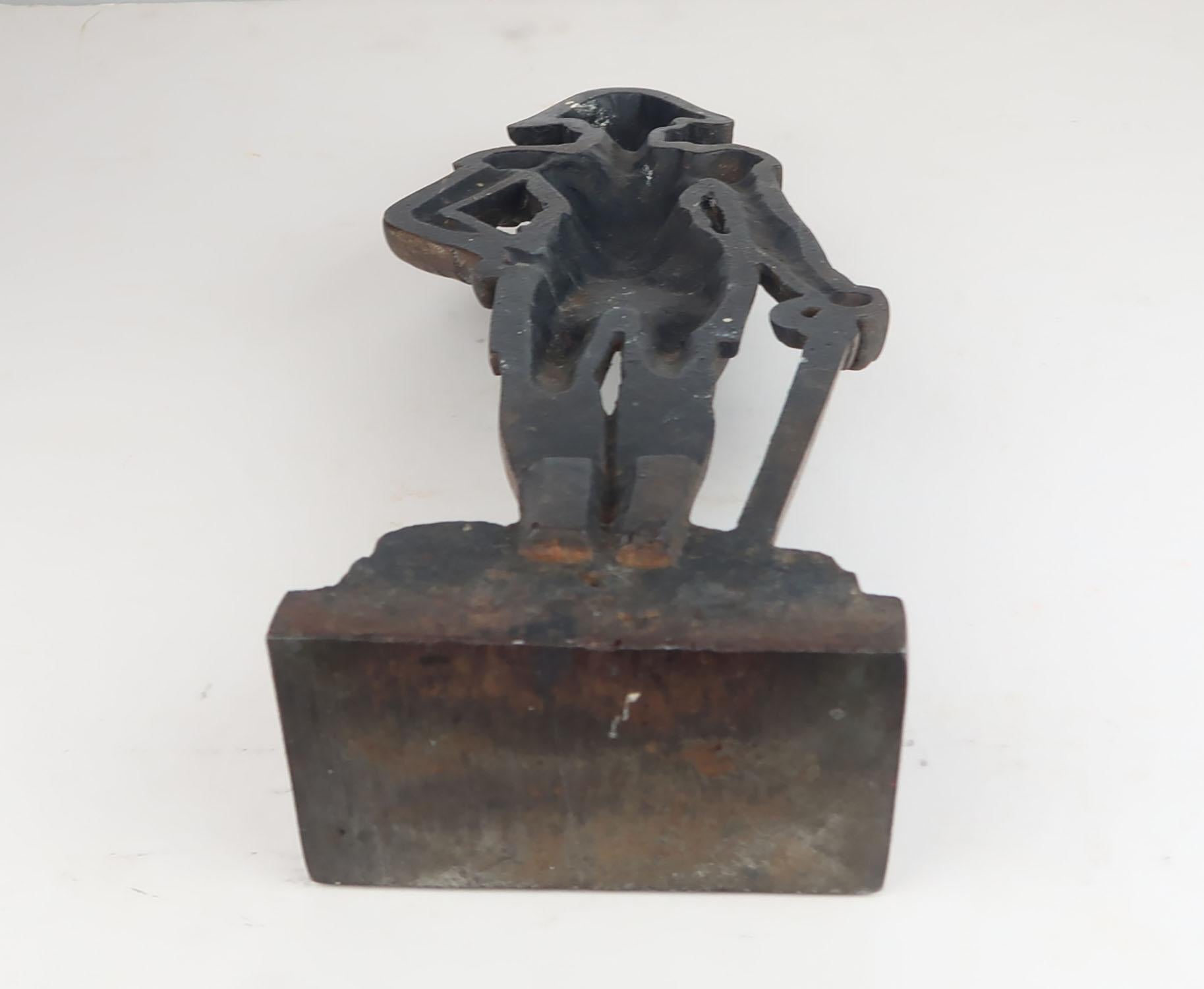 Bronzed Original Antique Cast Iron Flat Back Figure of Admiral Nelson