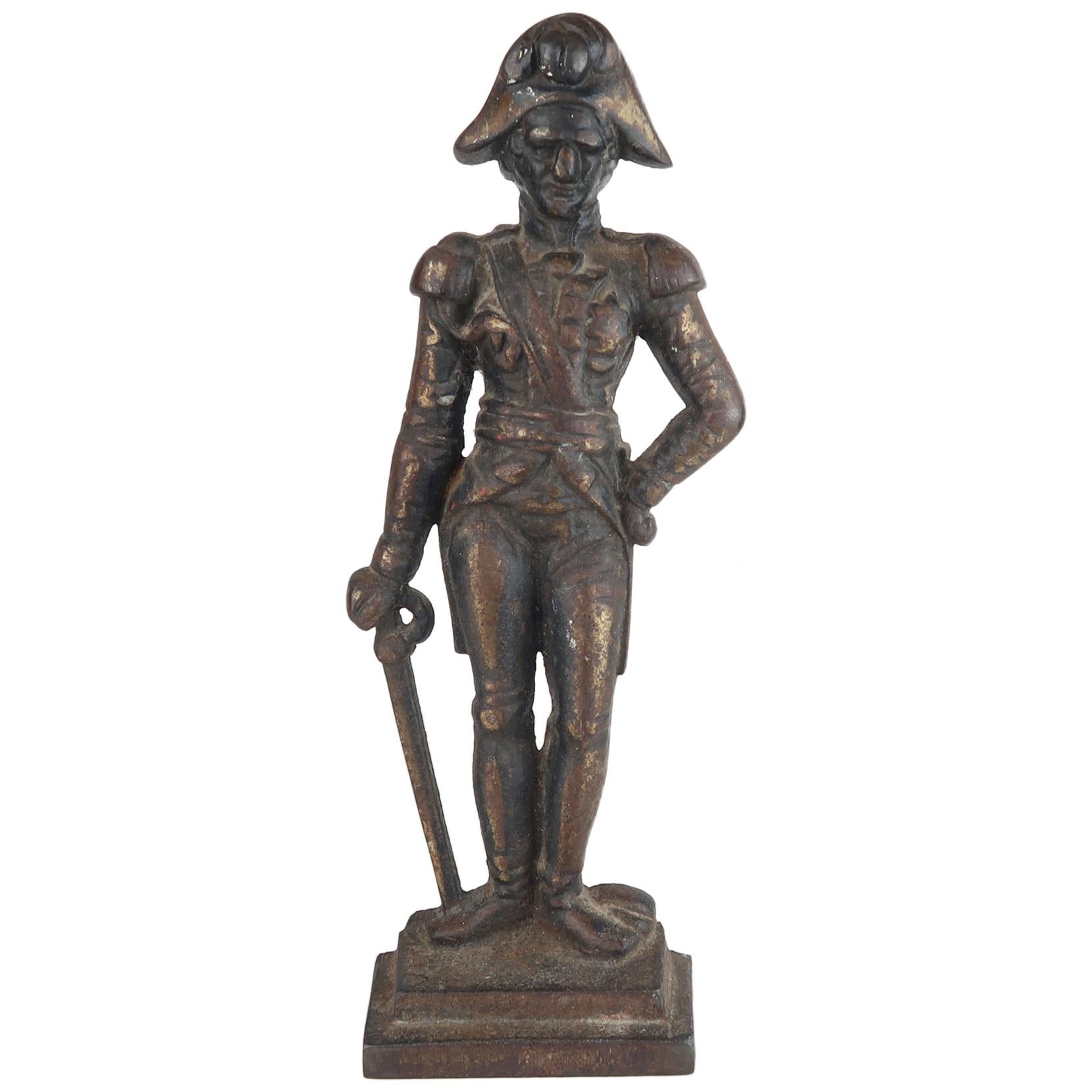 Original Antique Cast Iron Flat Back Figure of Admiral Nelson