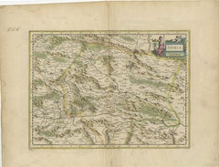 An Original Antique Mid-17th Century Blaeu Map of Styria in Southeastern Austria