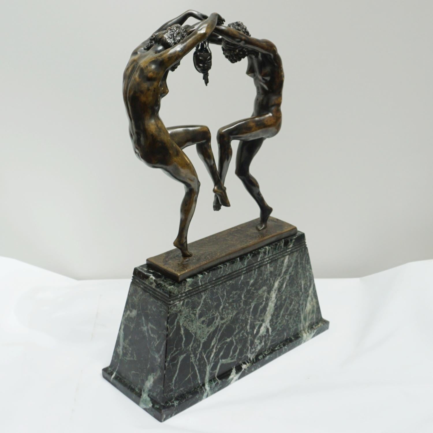Sculpture française Art déco d'origine en bronze et marbre, vers 1920 en vente 7