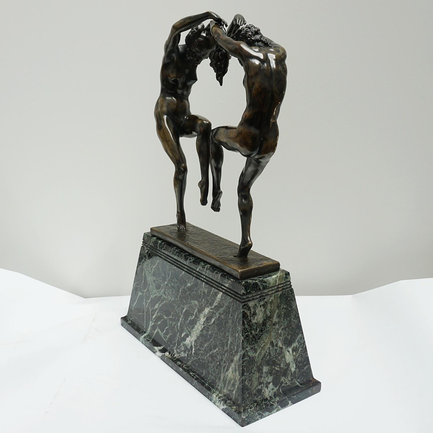 Sculpture française Art déco d'origine en bronze et marbre, vers 1920 en vente 11