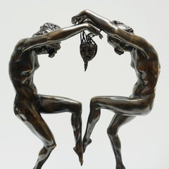 Original Art Deco Bronze and Marble Sculpture, French, C1920