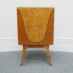 Un originale bar da cocktail/bevande Art Deco in radica di noce e legno satinato, circa 1930