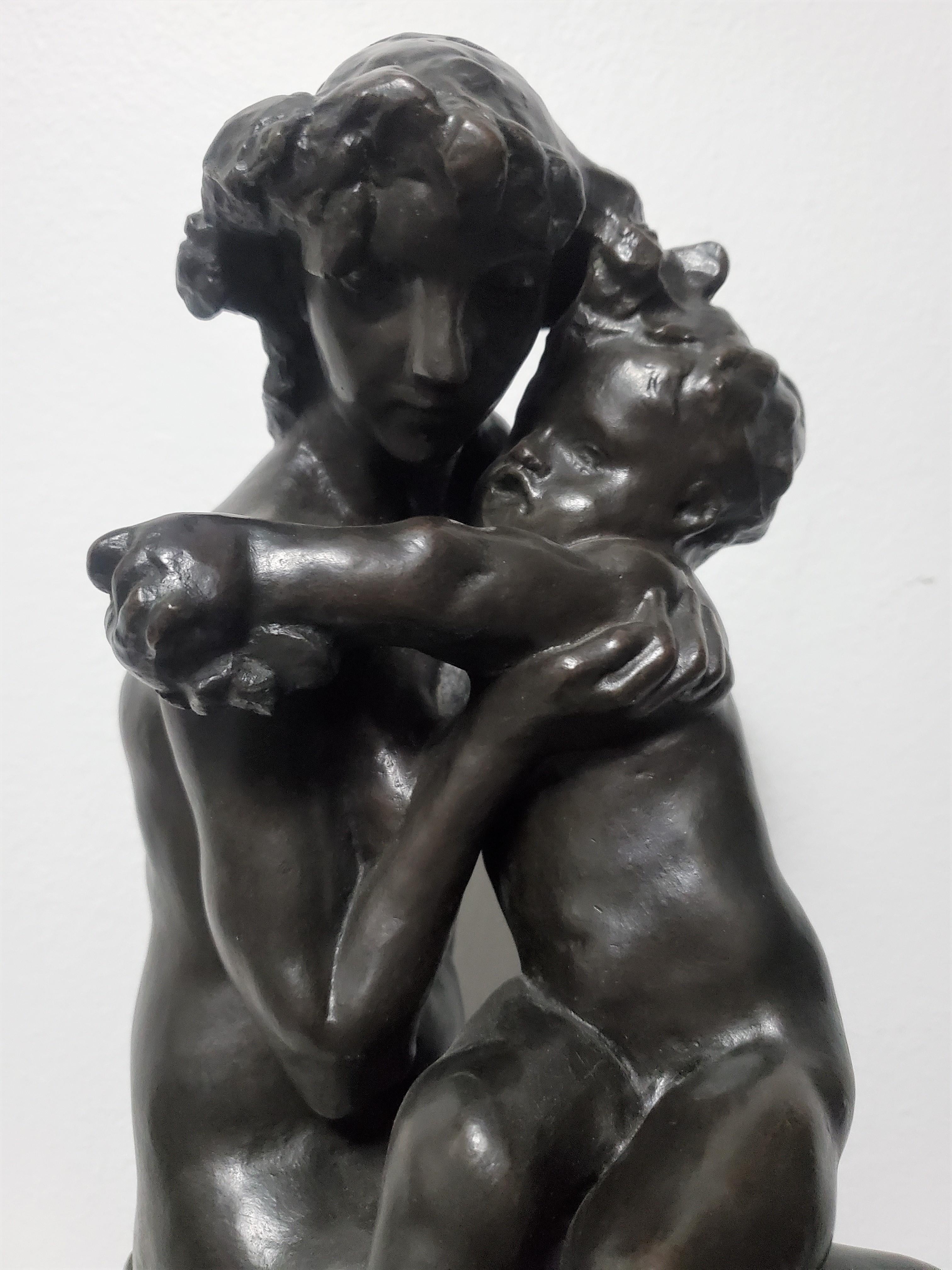 Français Une sculpture originale en bronze de Frère et Soeur Brother & sister par Auguste Rodin en vente