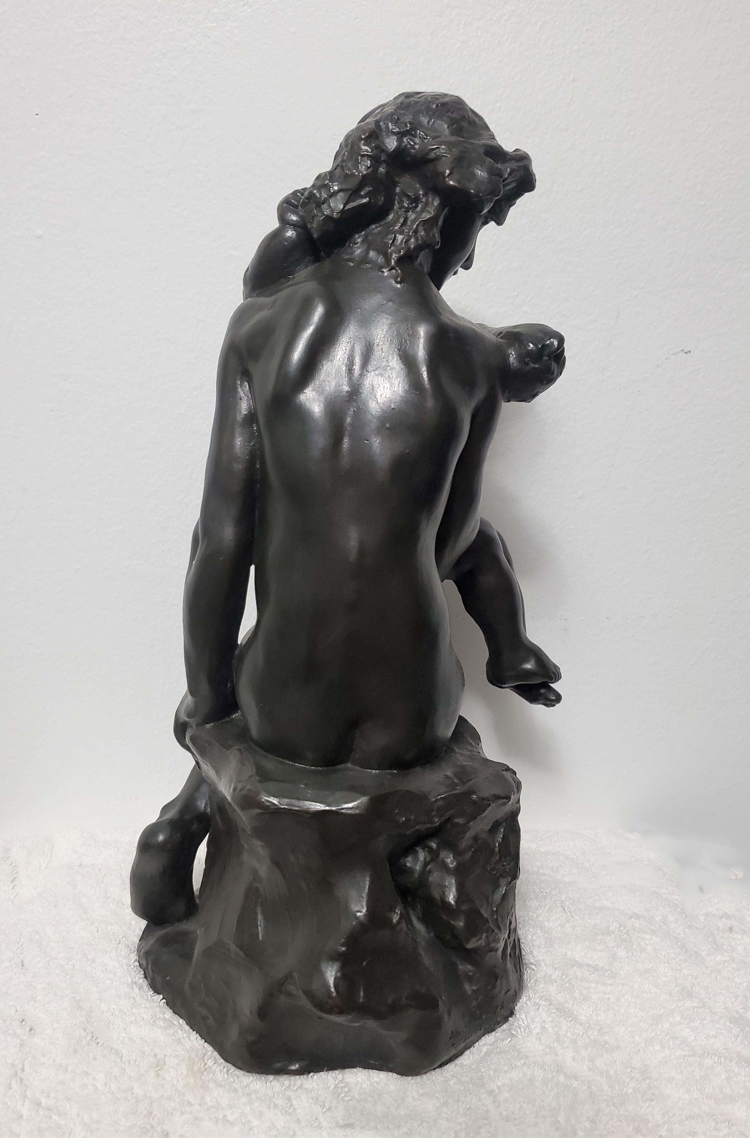 Romantic Original Bronze Sculpture of Frère Et Soeur Brother & Sister by Auguste Rodin For Sale