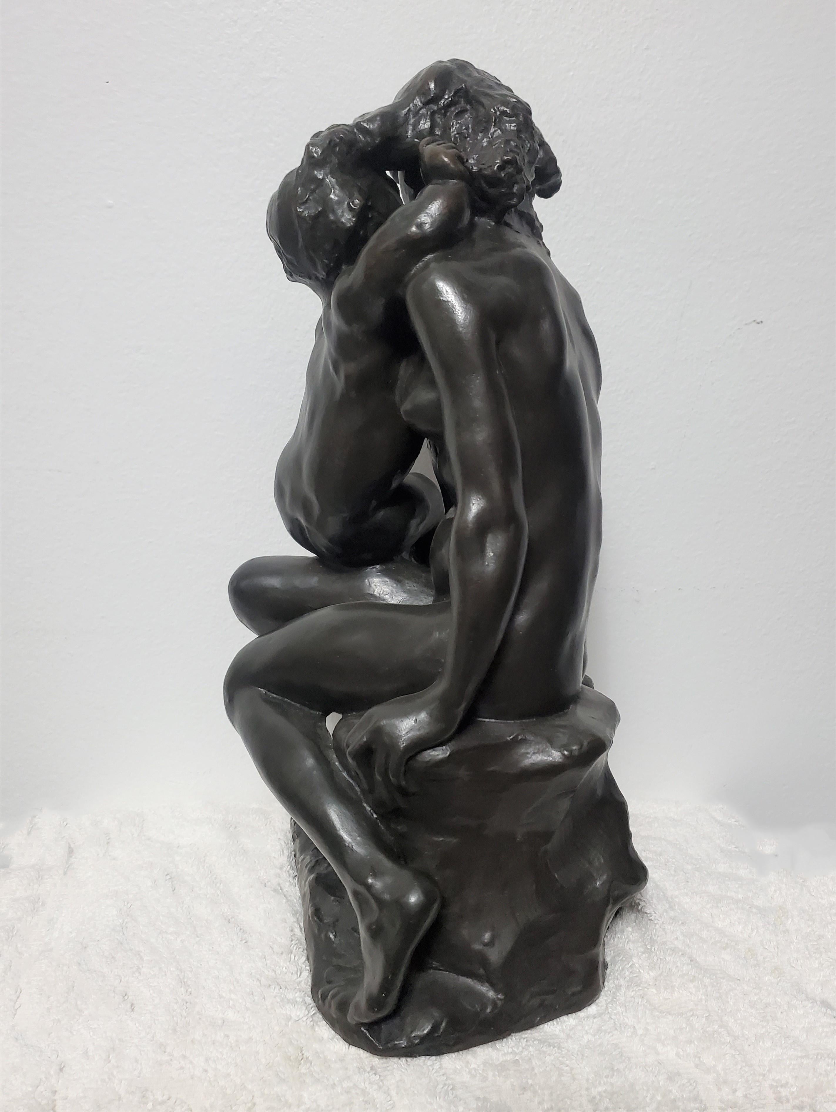 Original Bronze Sculpture of Frère Et Soeur Brother & Sister by Auguste Rodin In Good Condition For Sale In New York City, NY