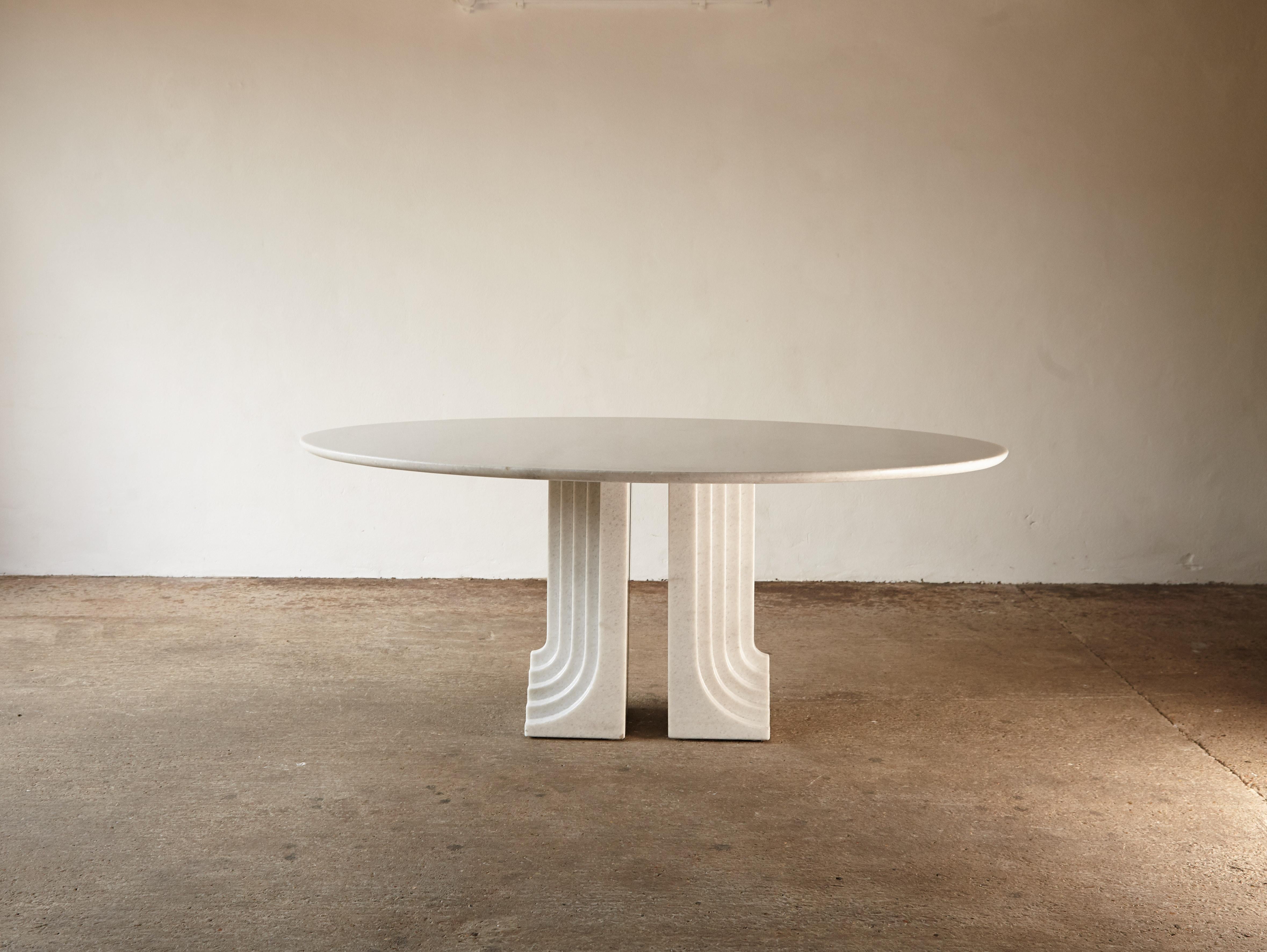 Original Carlo Scarpa Samo Table in Naxos Marble, Simon Gavina, Italy, 1970s 3
