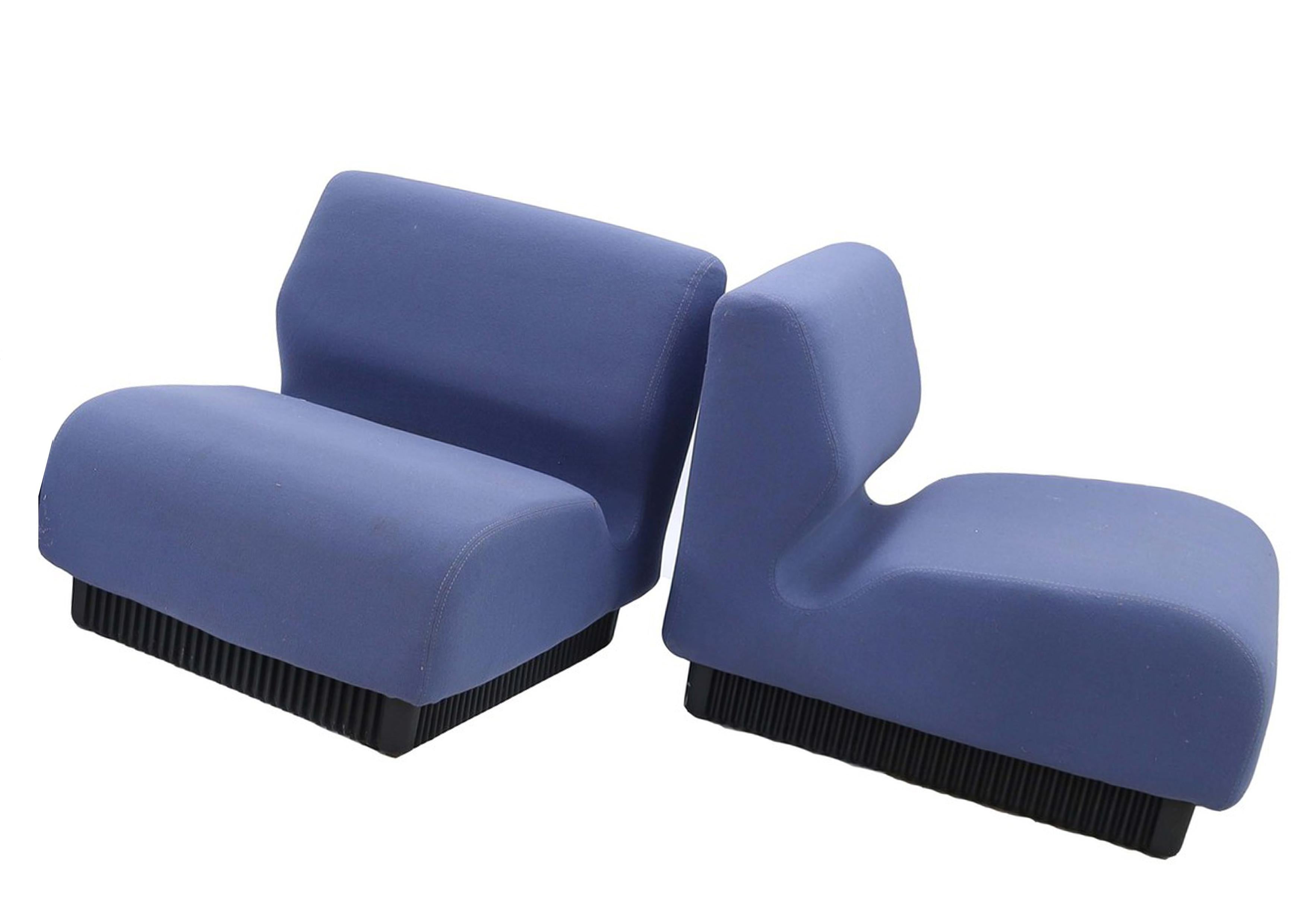 An Original Herman Miller Modular Seating In Blue Wool by Don Chadwick 1970s USA In Good Condition For Sale In Reading, Berkshire