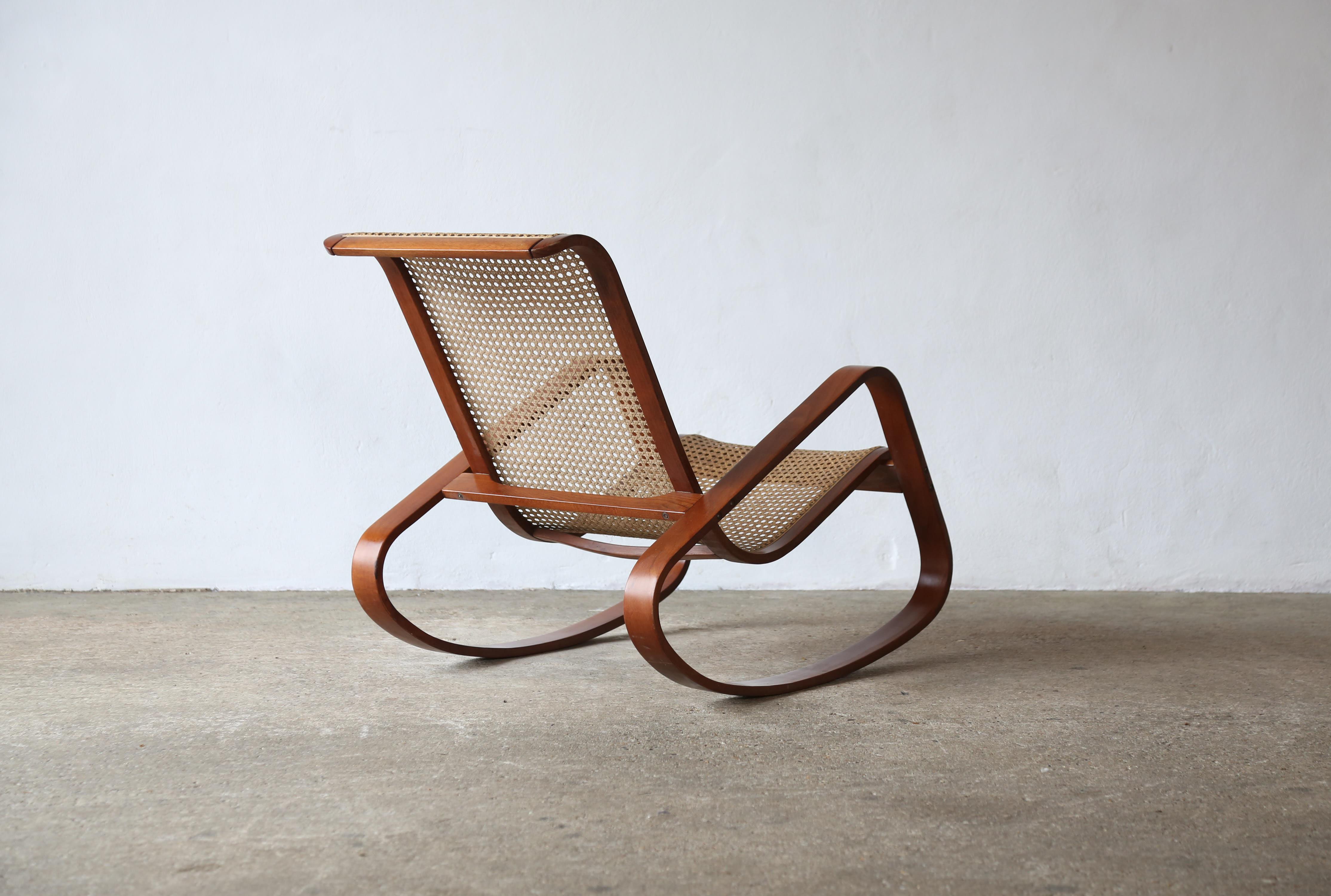 Cane An Original Dondolo Rocking Chair by Luigi Crassevig, Italy, 1970s For Sale