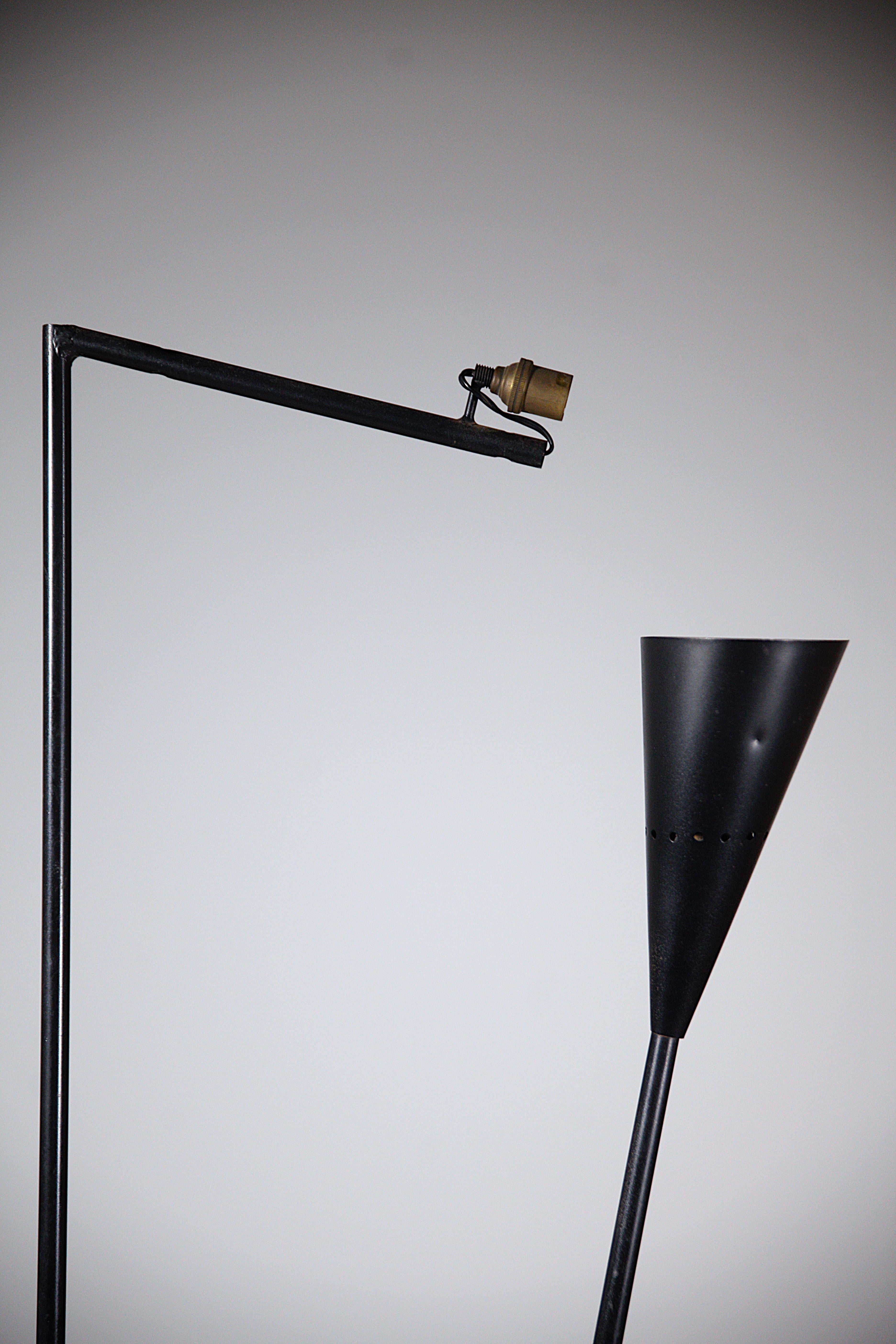 Lampada da terra originale di Michel Buffet per Atelier A. Mathieu Francia anni '50 In condizioni buone in vendita a HYÈRES, FR