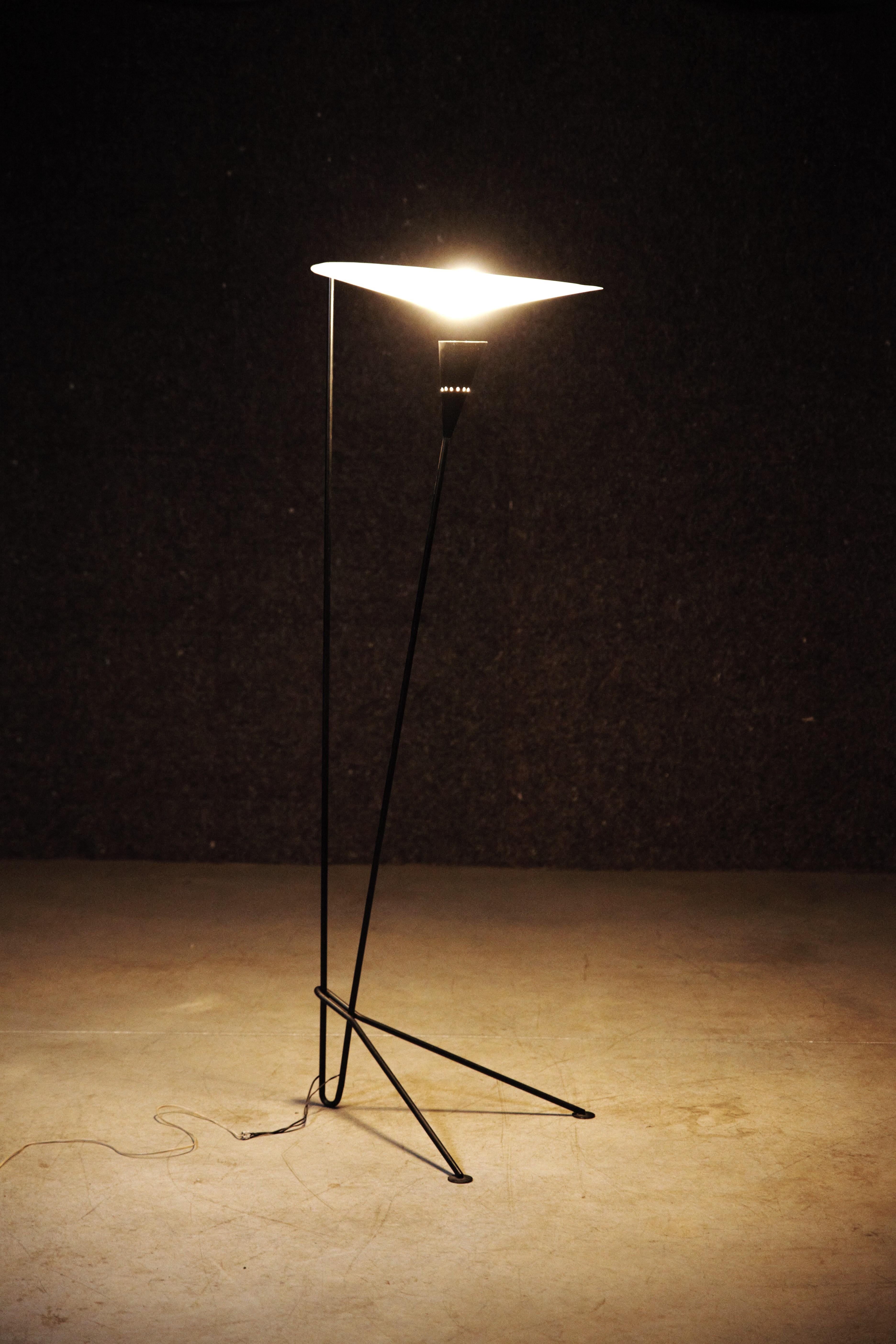 Mid-20th Century An Original Floor Lamp by Michel Buffet for Atelier Mathieu France 1950s For Sale