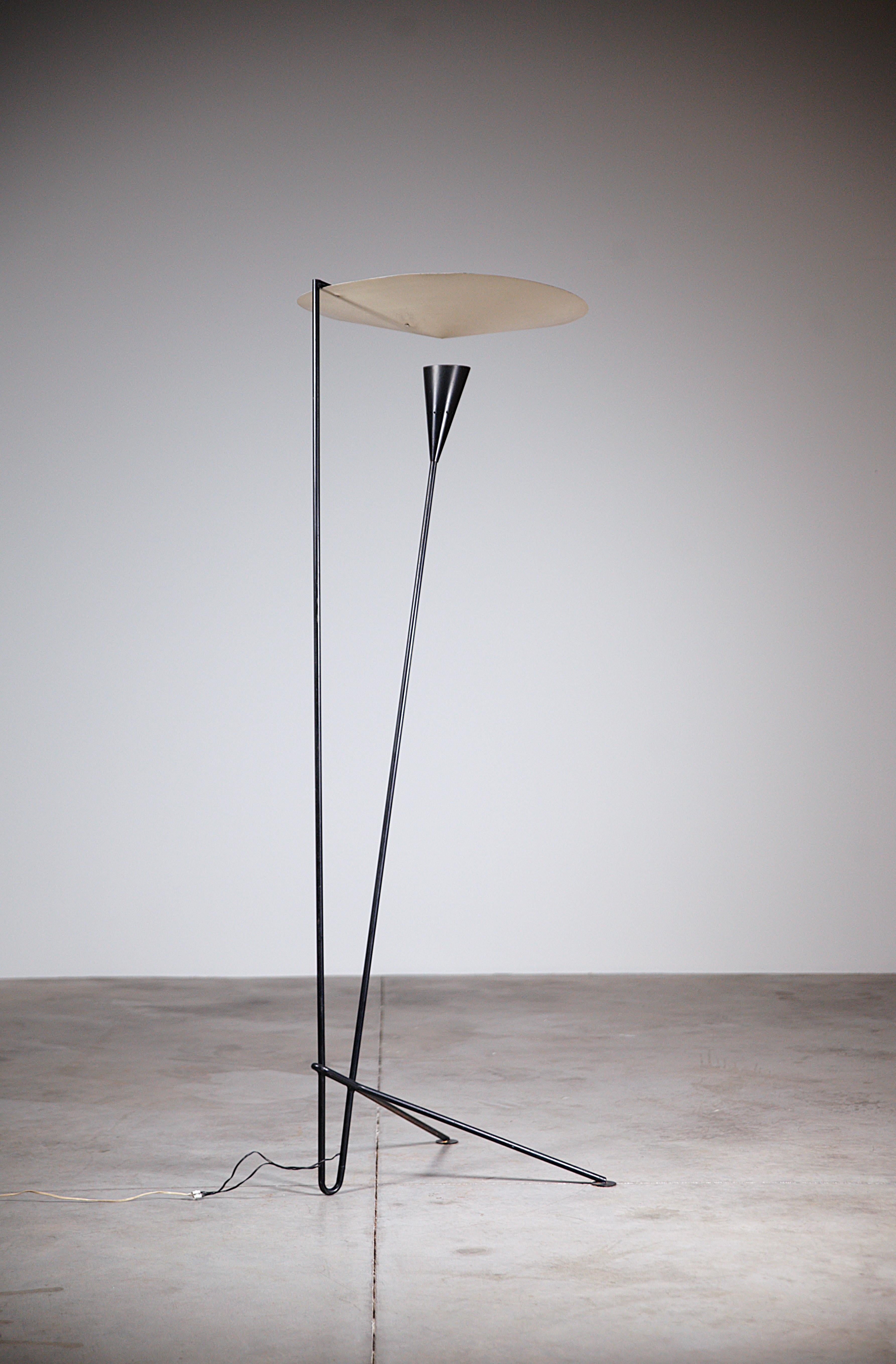 Lampada da terra originale di Michel Buffet per Atelier A. Mathieu Francia anni '50 in vendita 1