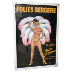 Original Folies Bergere Poster "Folie Je T'adore" 1960s Show by Aslan