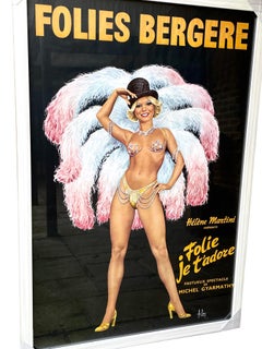 Original Folies Bergere Poster "Folie Je T'adore" 1960s Show by Aslan
