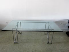 Original German Modern Chrome Double X Table, Eileen Gray