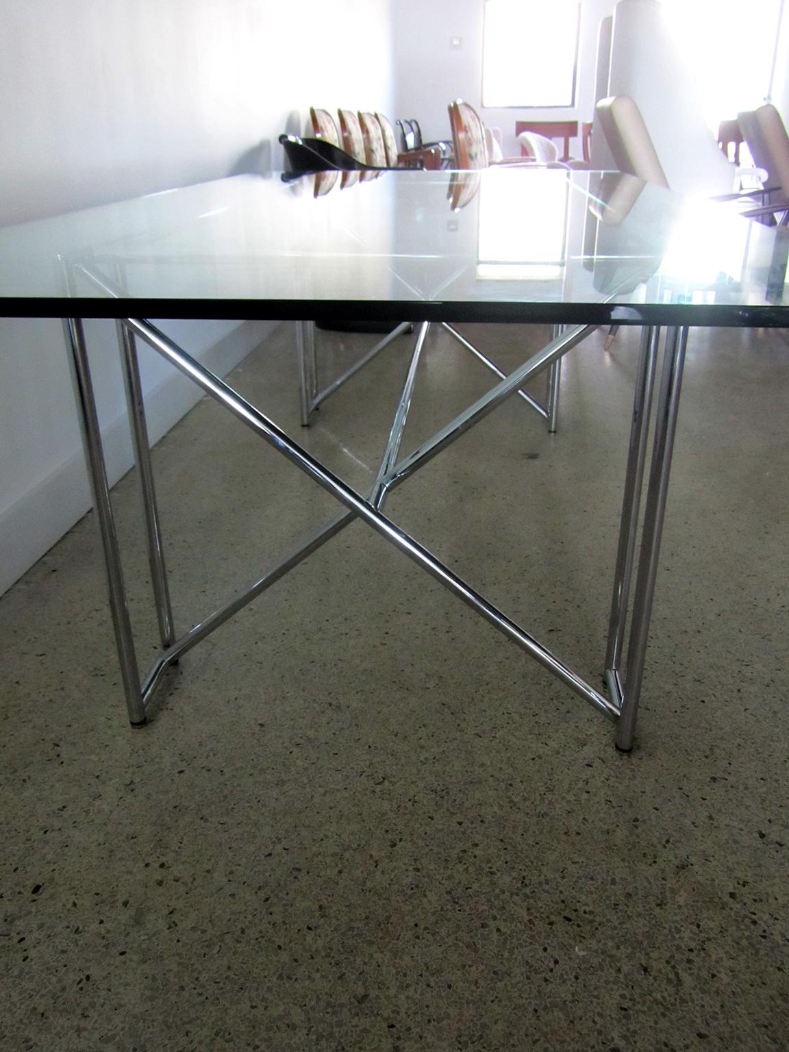 Mid-Century Modern Original German Modern Chrome Double X Table, Eileen Gray For Sale