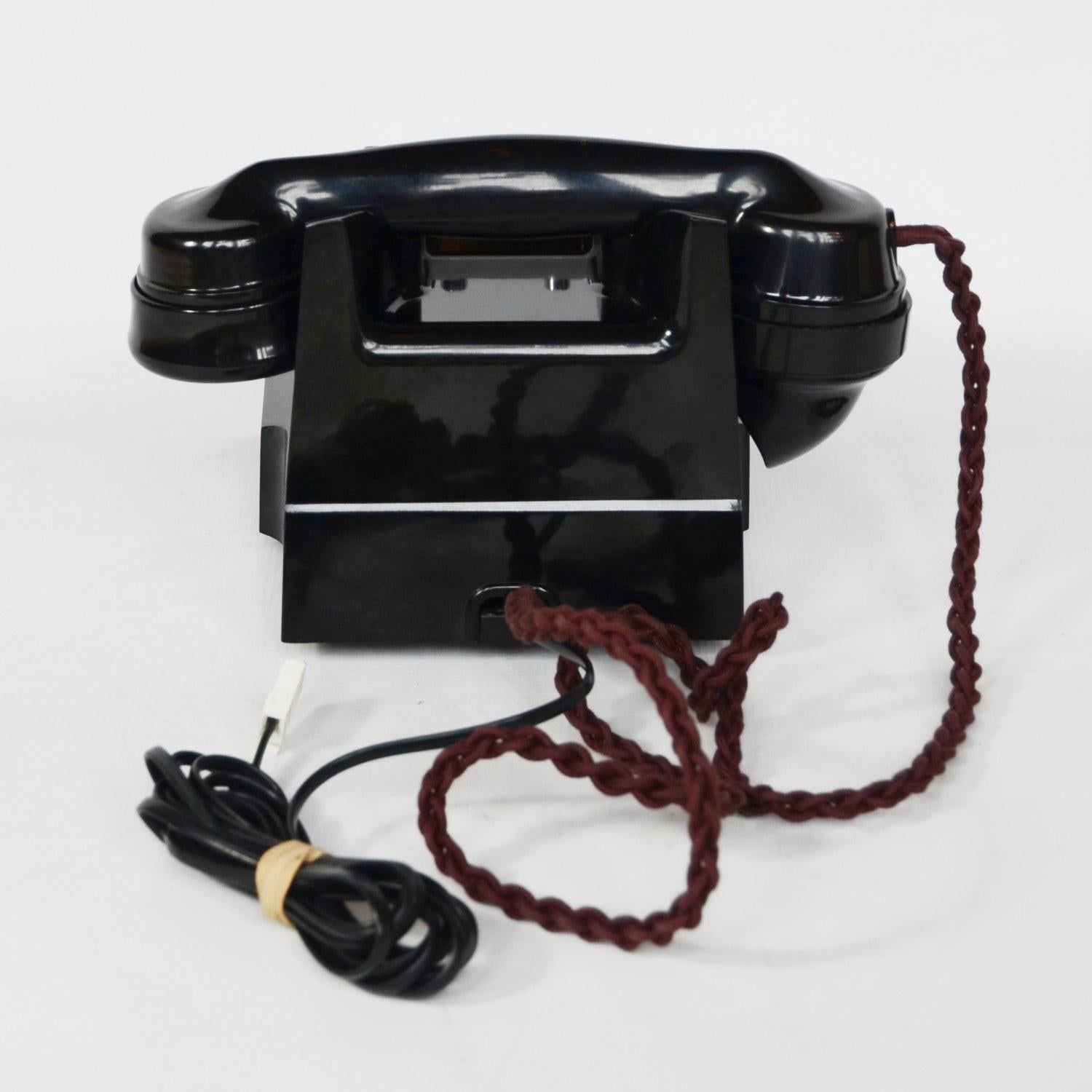 Original GPO Model 328L Black Bakelite Telephone Full Working Order In Good Condition In Forest Row, East Sussex