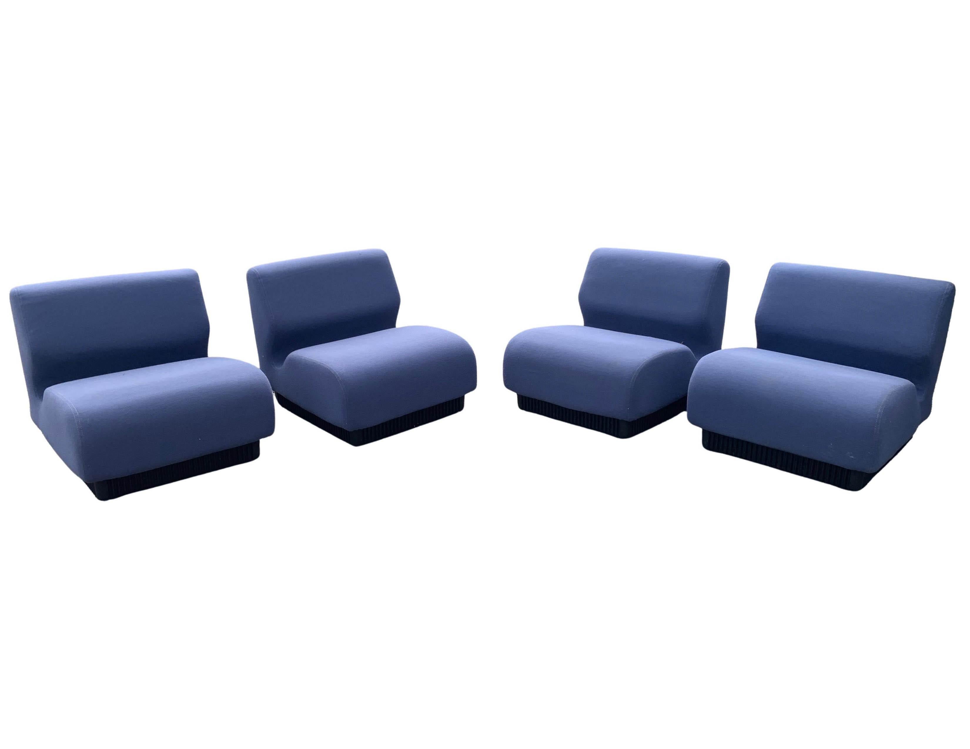 An Original Herman Miller Modular Seating In Blue Wool by Don Chadwick 1970s USA For Sale 5
