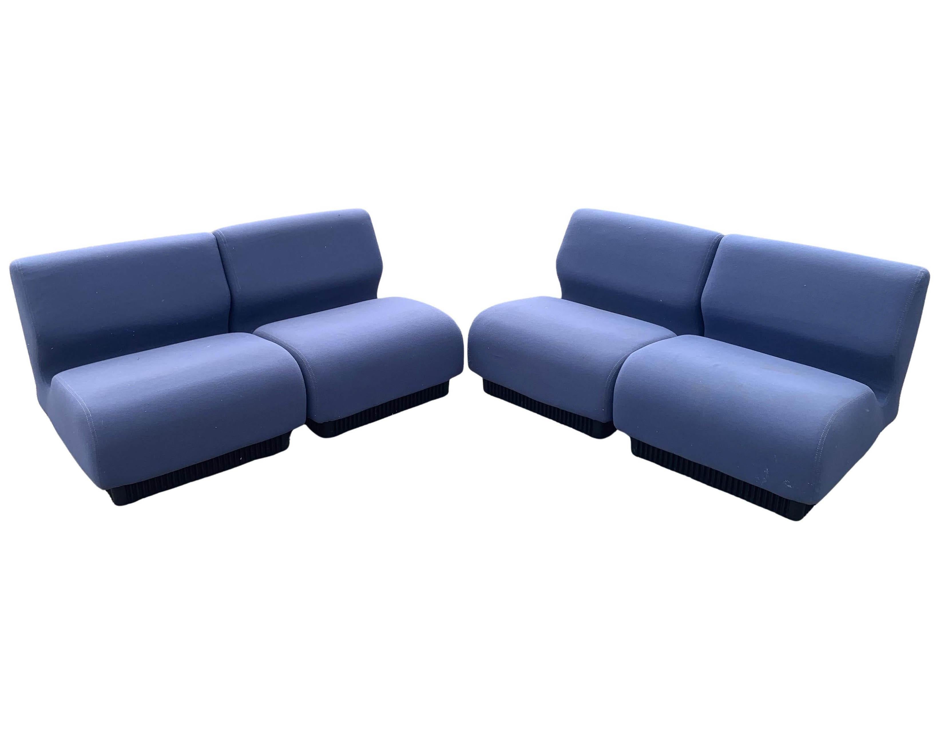 An Original Herman Miller Modular Seating In Blue Wool by Don Chadwick 1970s USA For Sale 6