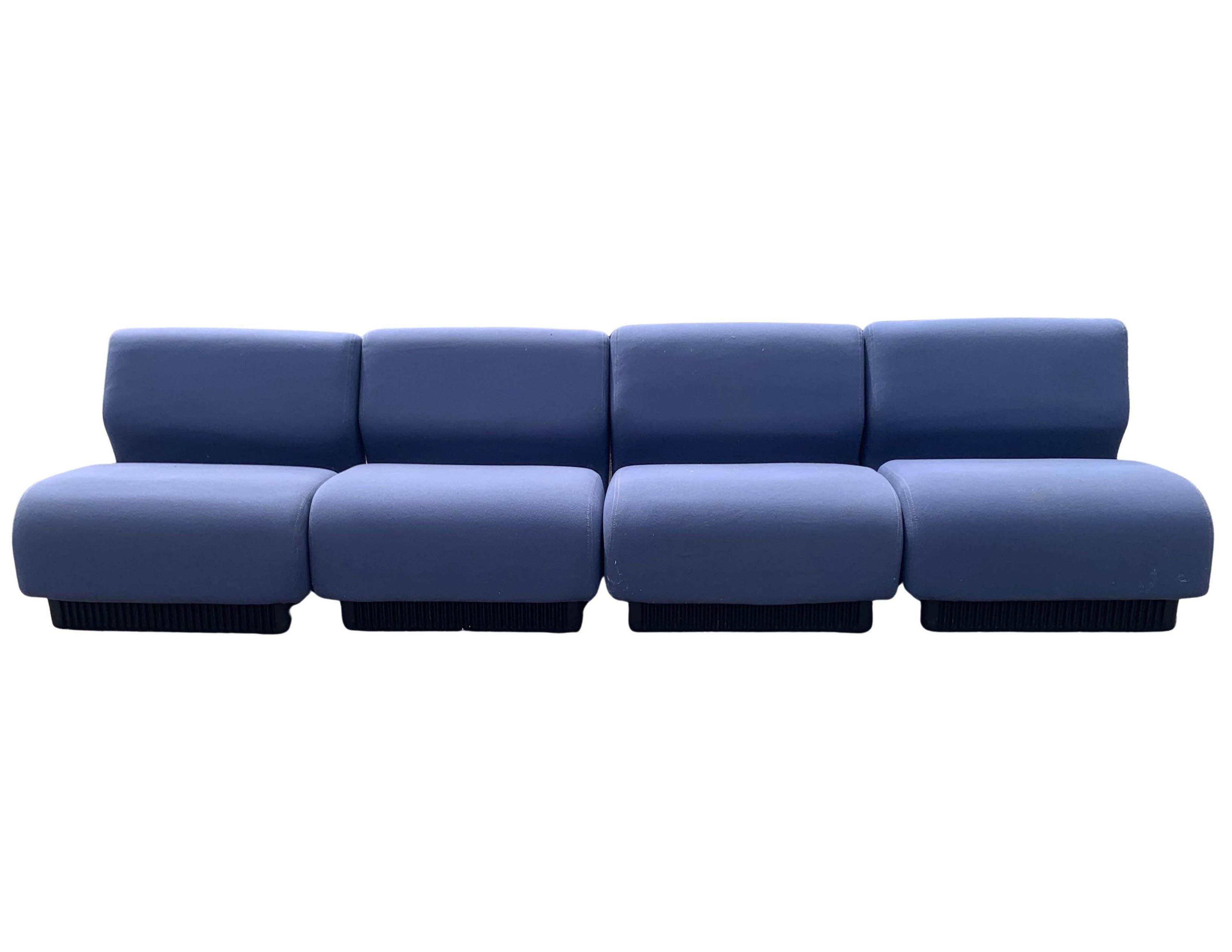 An Original Herman Miller Modular Seating In Blue Wool by Don Chadwick 1970s USA For Sale 7