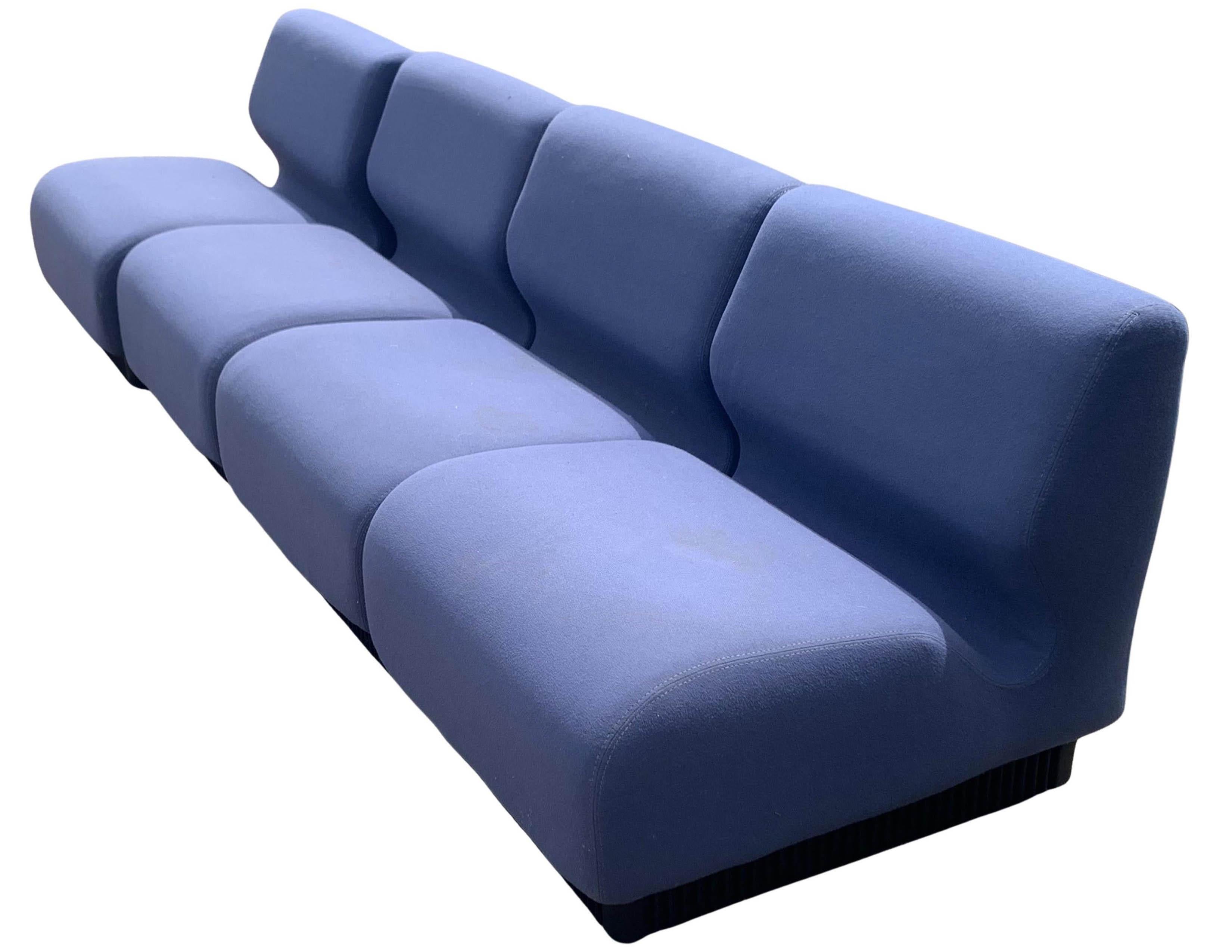 An Original Herman Miller Modular Seating In Blue Wool by Don Chadwick 1970s USA For Sale 8