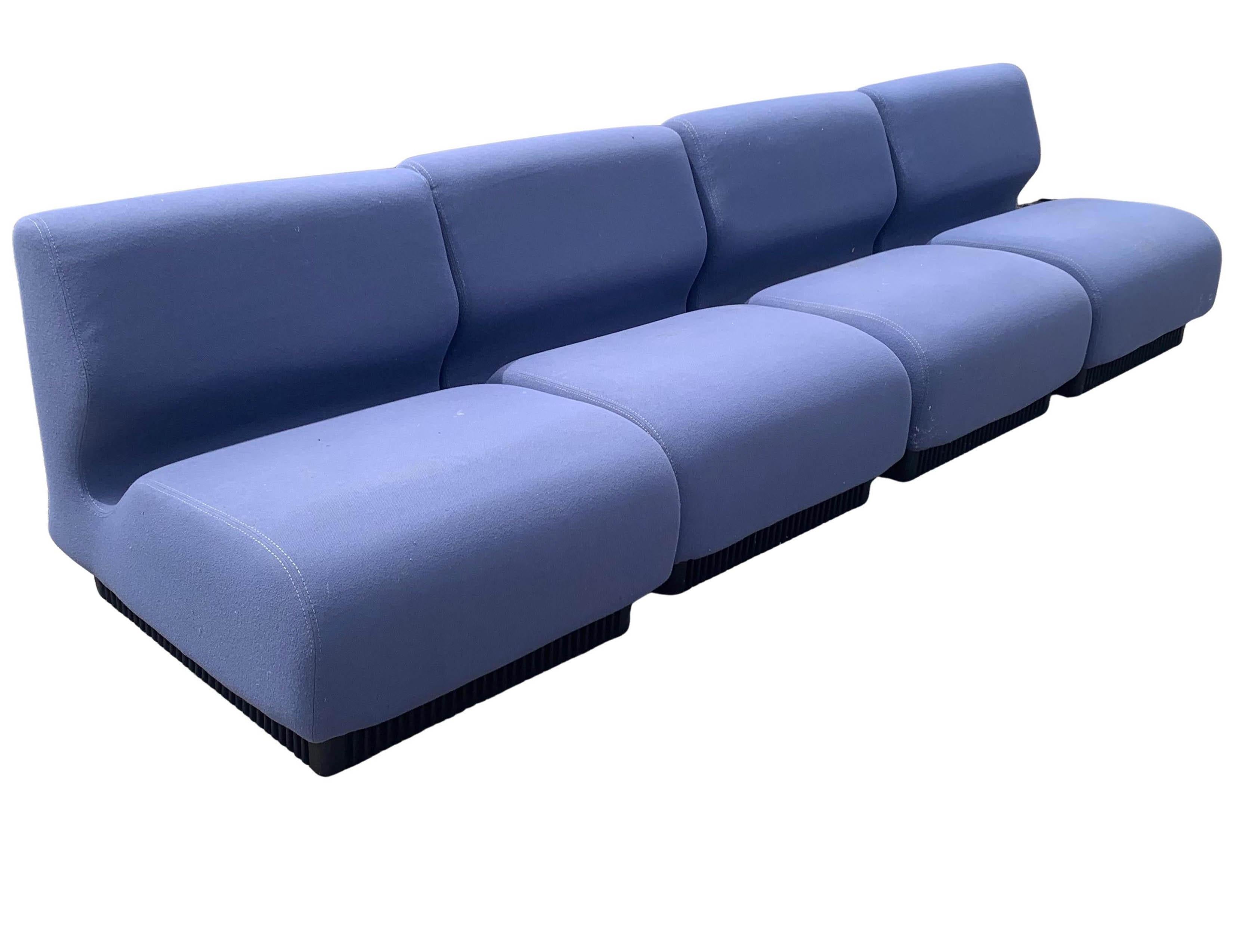 An Original Herman Miller Modular Seating In Blue Wool by Don Chadwick 1970s USA For Sale 9