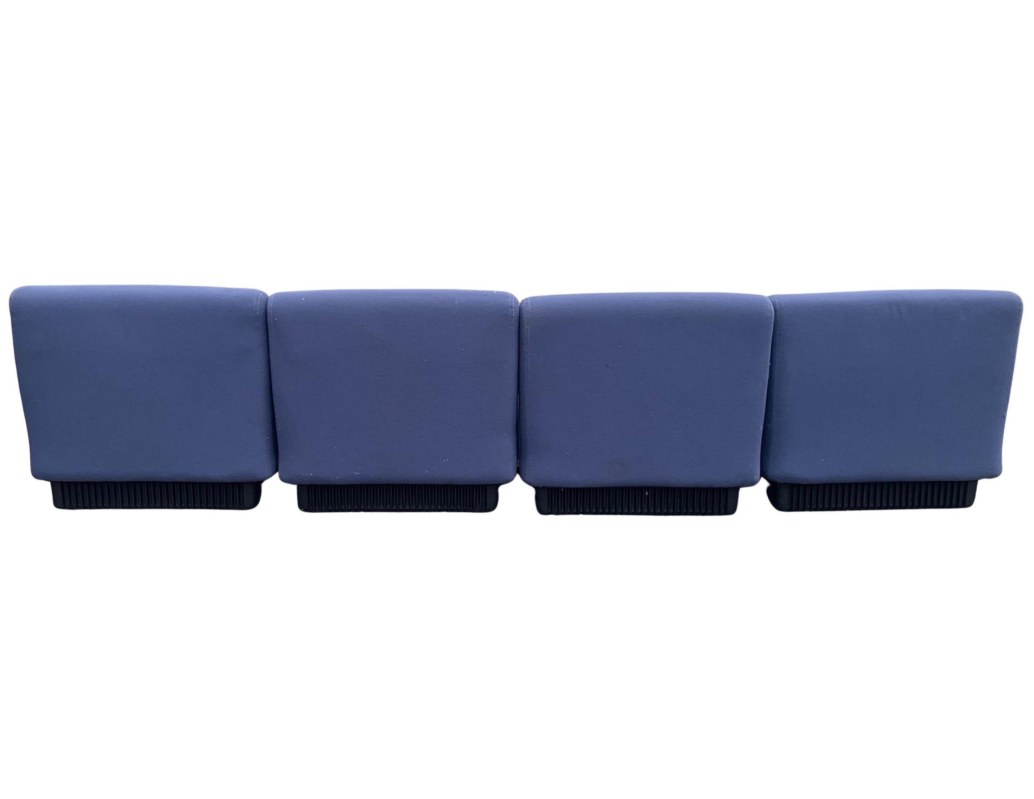 An Original Herman Miller Modular Seating In Blue Wool by Don Chadwick 1970s USA For Sale 11