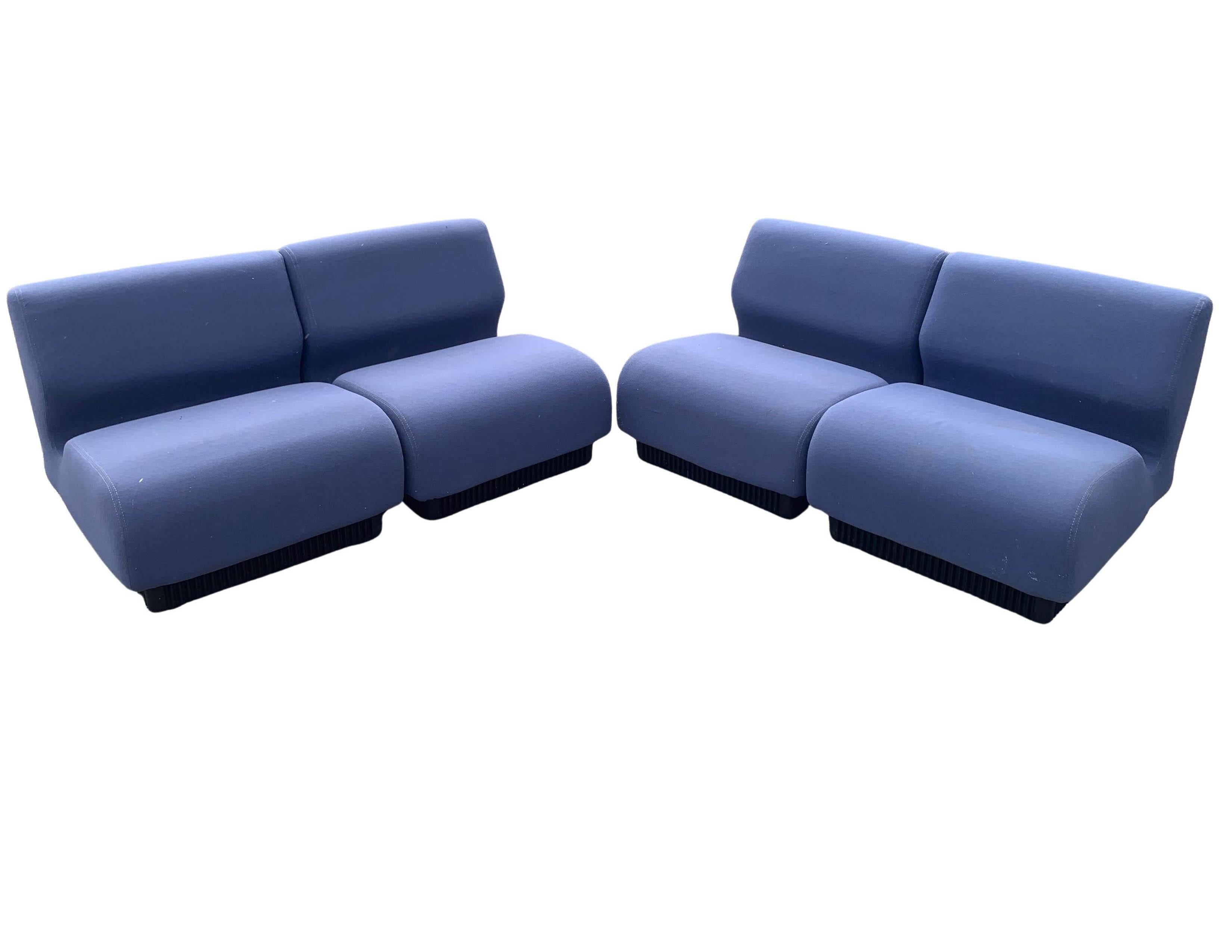 An Original Herman Miller Modular Seating In Blue Wool by Don Chadwick 1970s USA For Sale 12