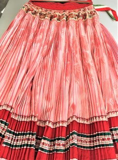 An original Hungarian traditional skirt and apron embroidered by hand, 1940