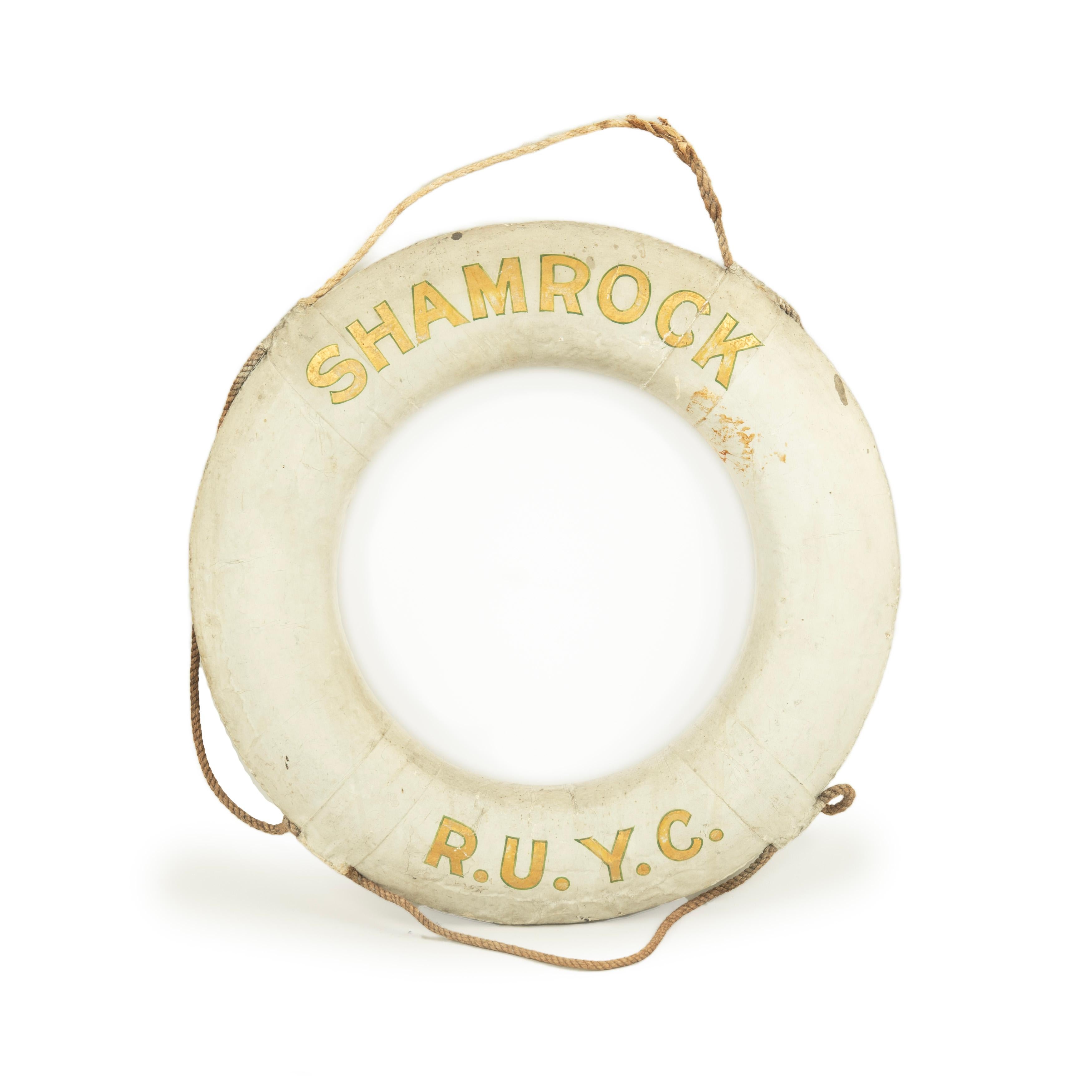 English An original life ring from the America’s Cup yacht ‘Shamrock’, Royal Ulster Yach For Sale