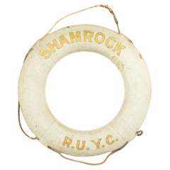 Ein Original-Rettungsring von der America's-Cup-Yacht 'Shamrock', Royal Ulster Yach