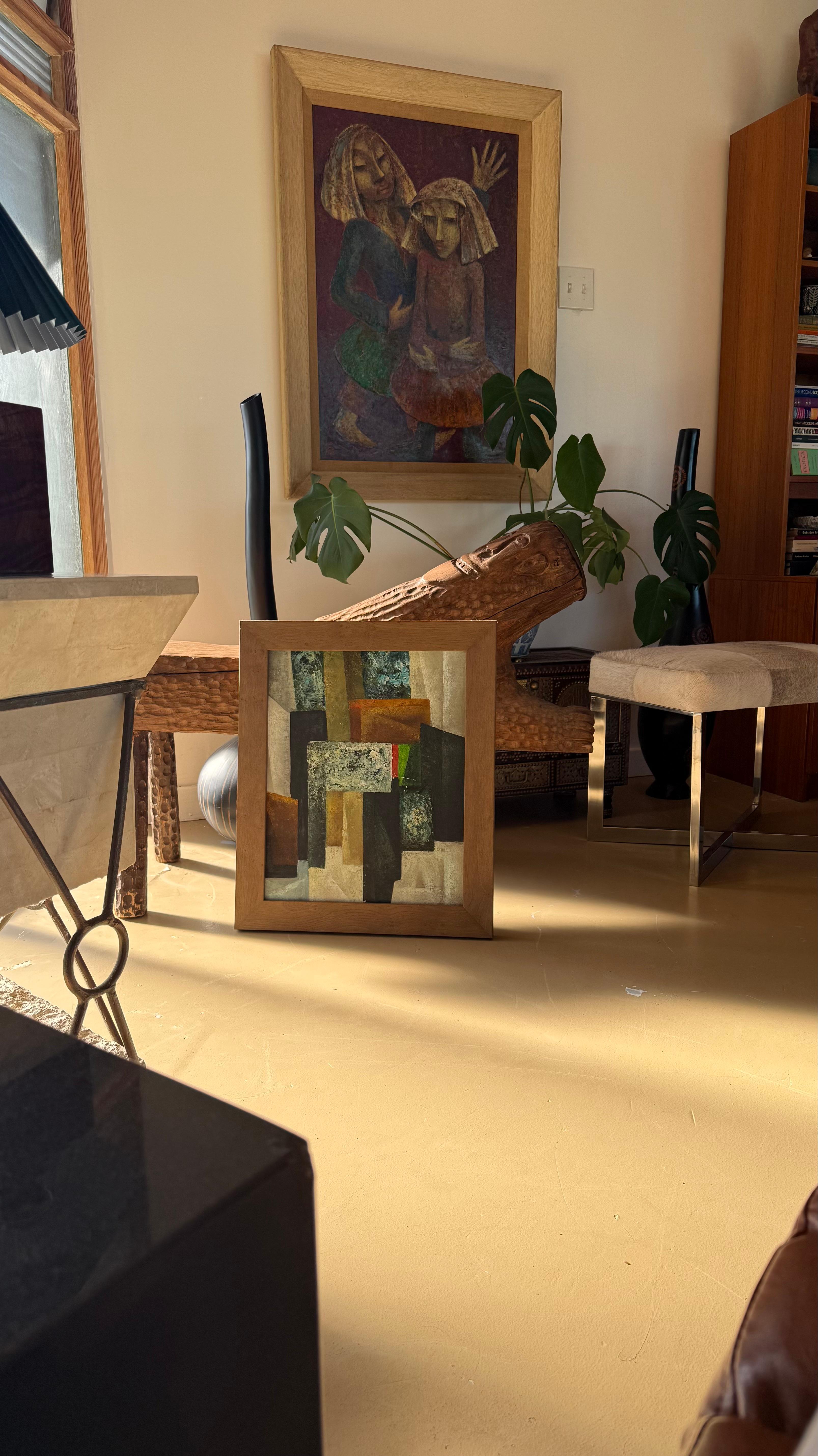 Un dipinto astratto originale della metà del secolo, olio su tela, circa 1950 in vendita 4