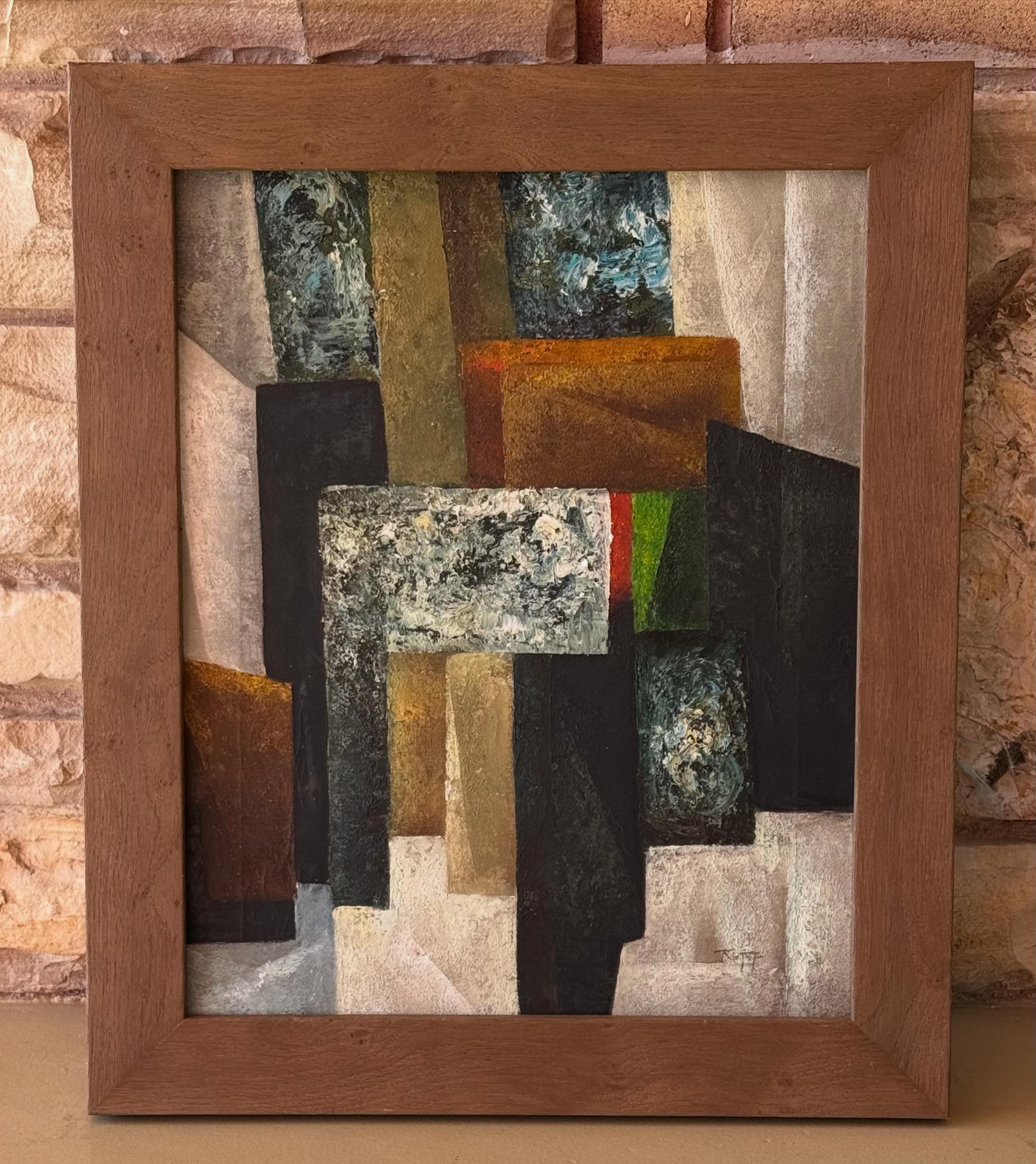 Un dipinto astratto originale della metà del secolo, olio su tela, circa 1950 in vendita 6