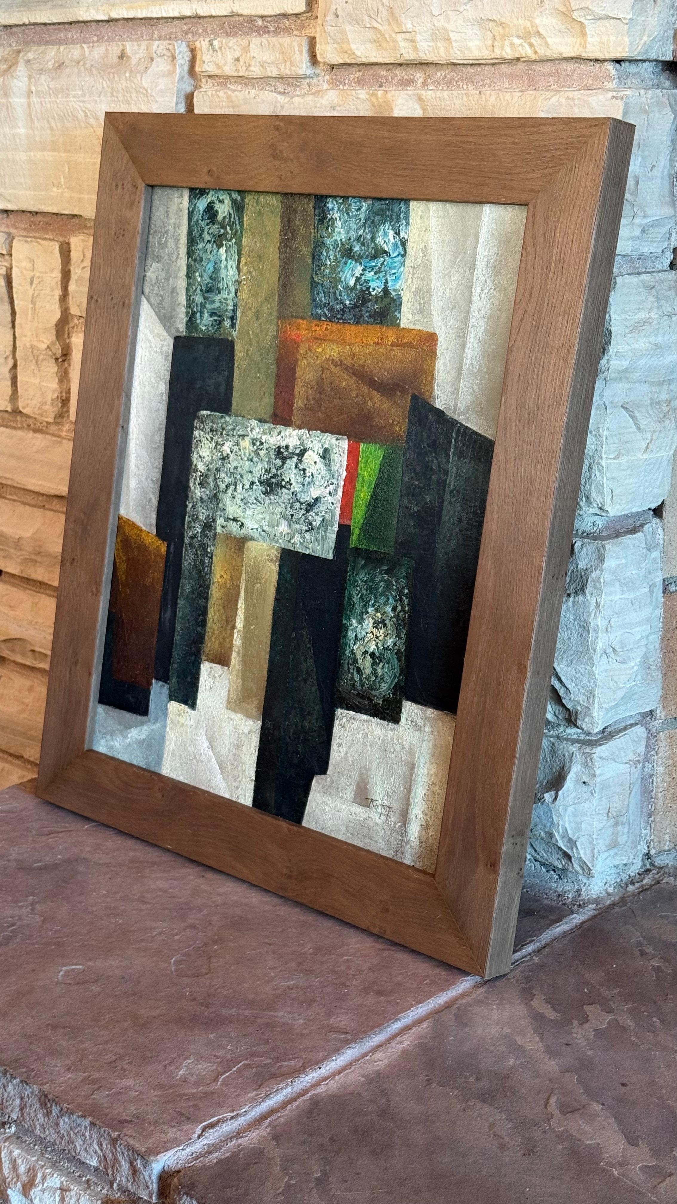 Un dipinto astratto originale della metà del secolo, olio su tela, circa 1950 in vendita 8