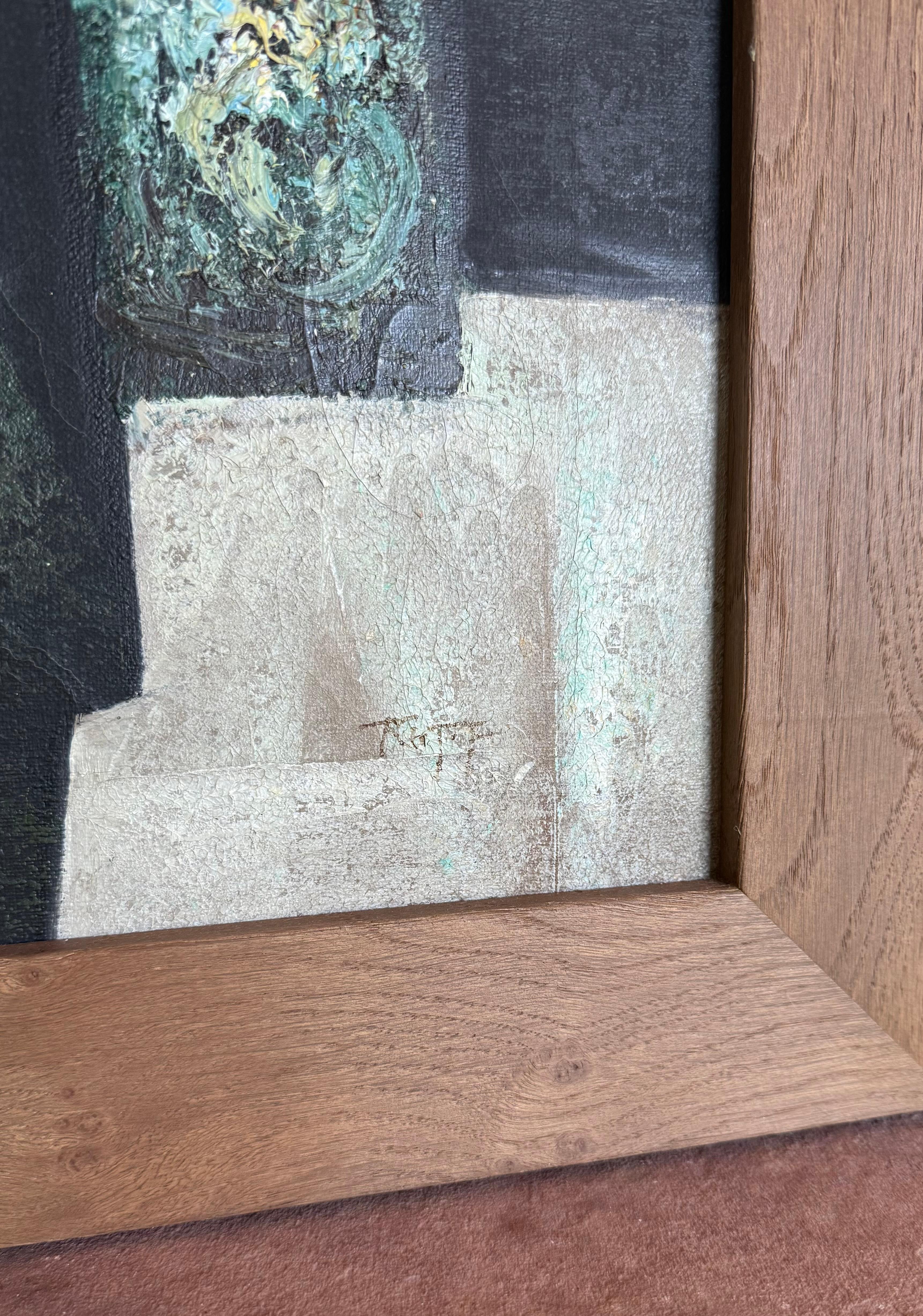 Un dipinto astratto originale della metà del secolo, olio su tela, circa 1950 in vendita 3