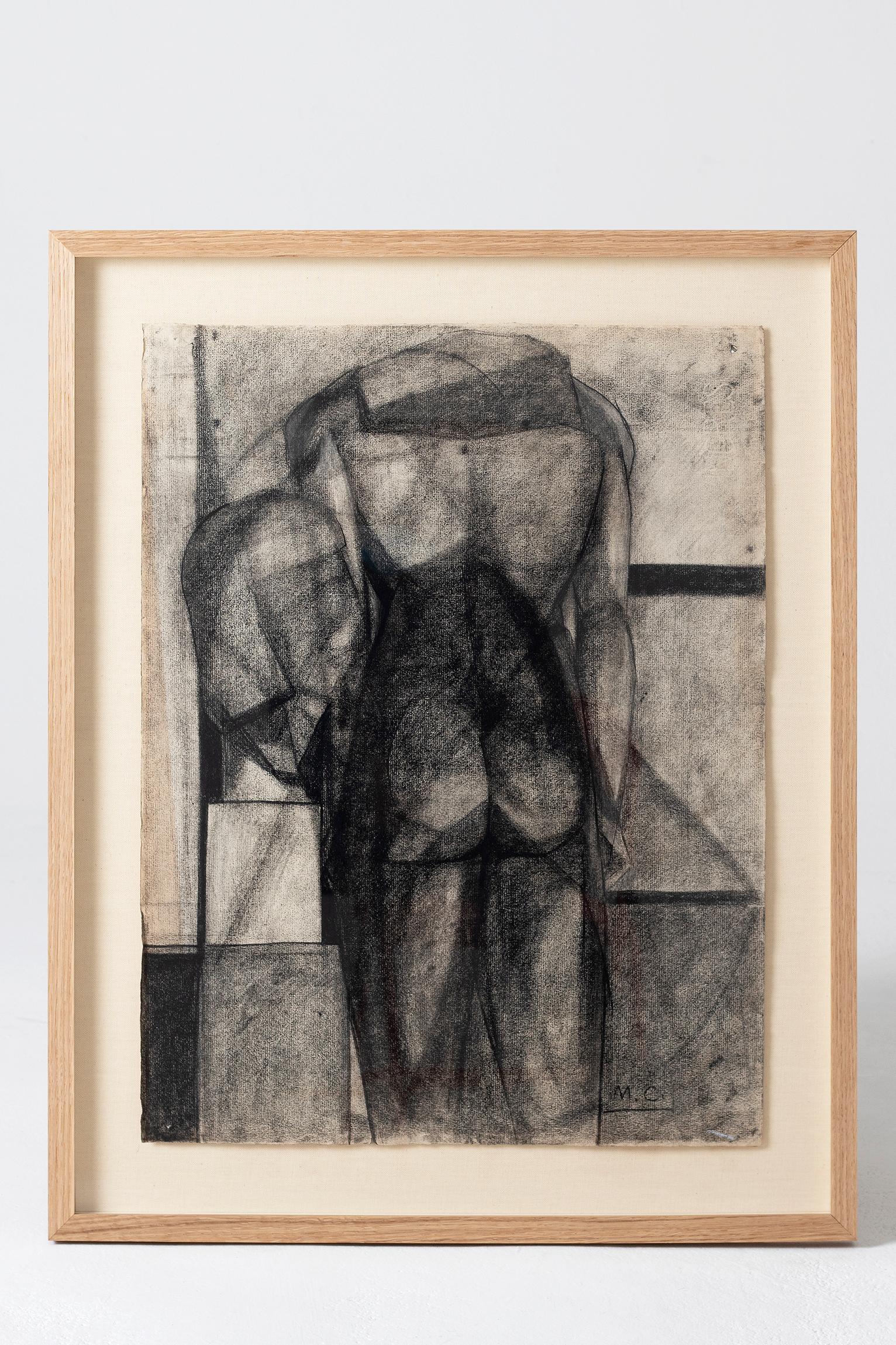 An original nude drawing, by Marceau Constantin, (1918-2017).
Charcoal on Ingres paper. Initialed M.C.
France, circa 1940.
In a modern oak and linen floating frame.  



Marceau Constantin

Coming from a family of Greek immigrants, son of
