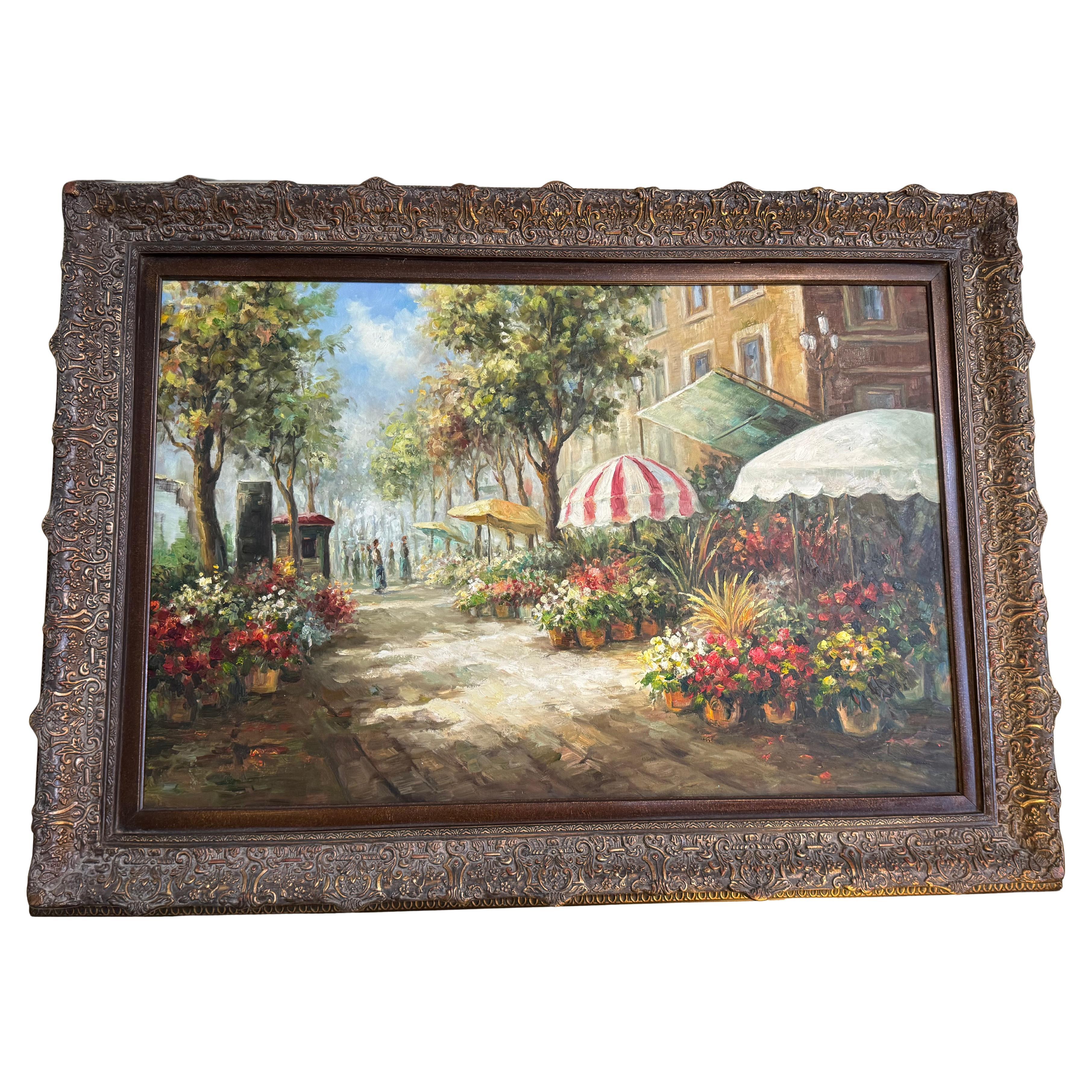 An original oil painting inspired by Aldo Rando museum piece titled of a flower